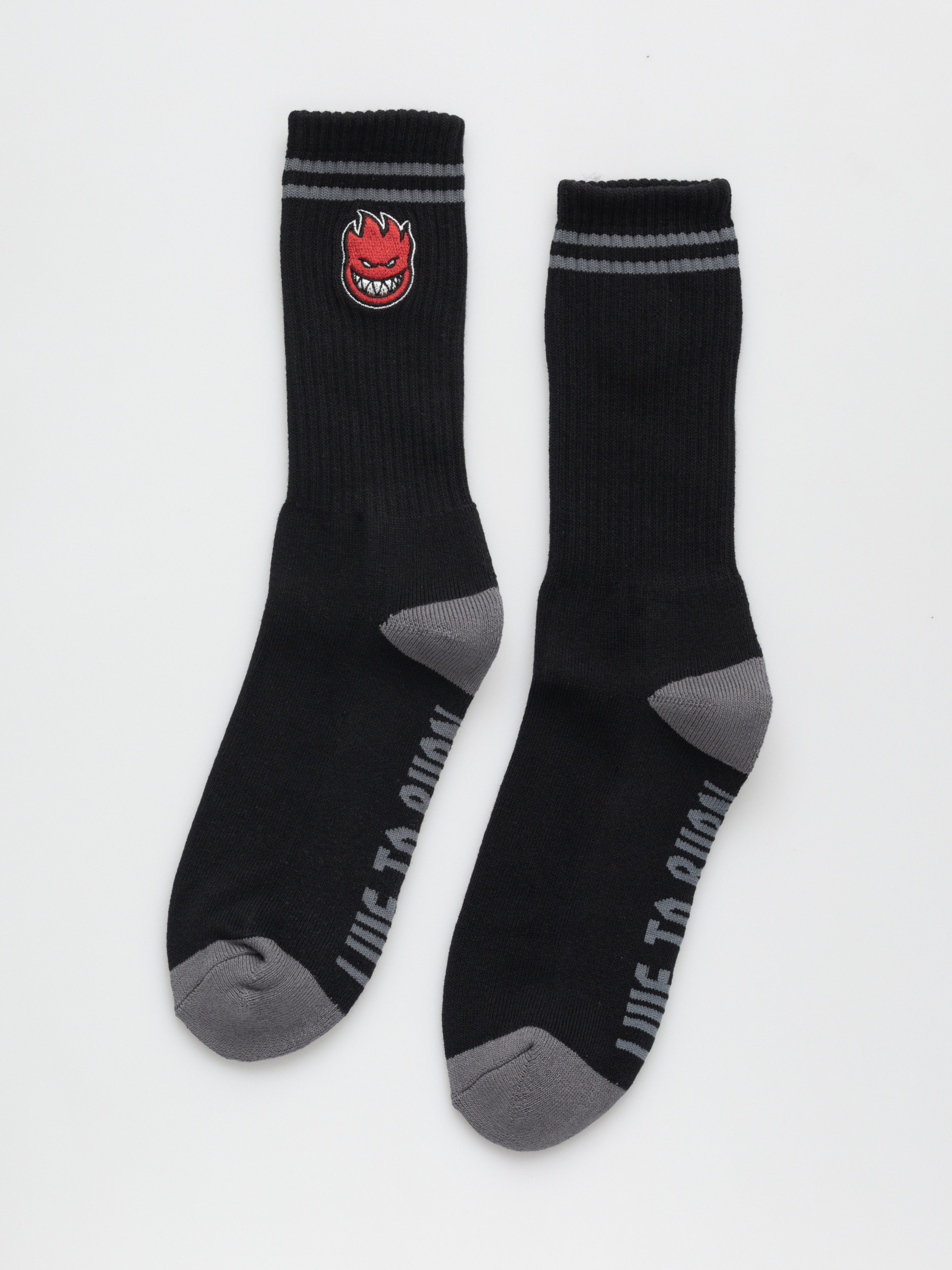 Spitfire Bighead Fill Emb Swirl Socks (black/charcoal/red)