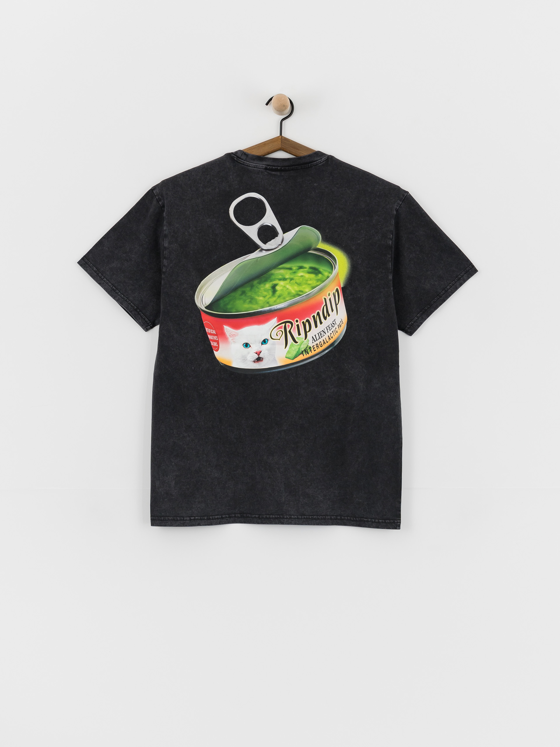 RipNDip Gourmet Cat Food T-Shirt (black vintage wash)