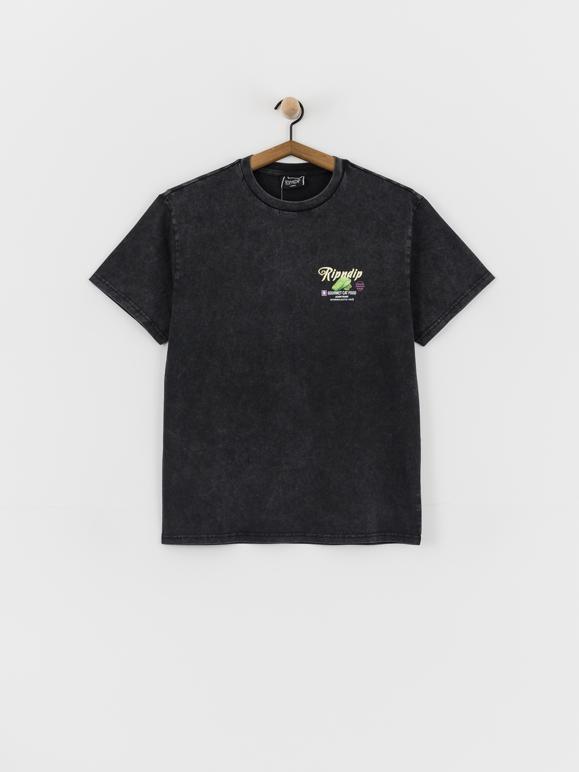RipNDip Gourmet Cat Food T-Shirt (black vintage wash)