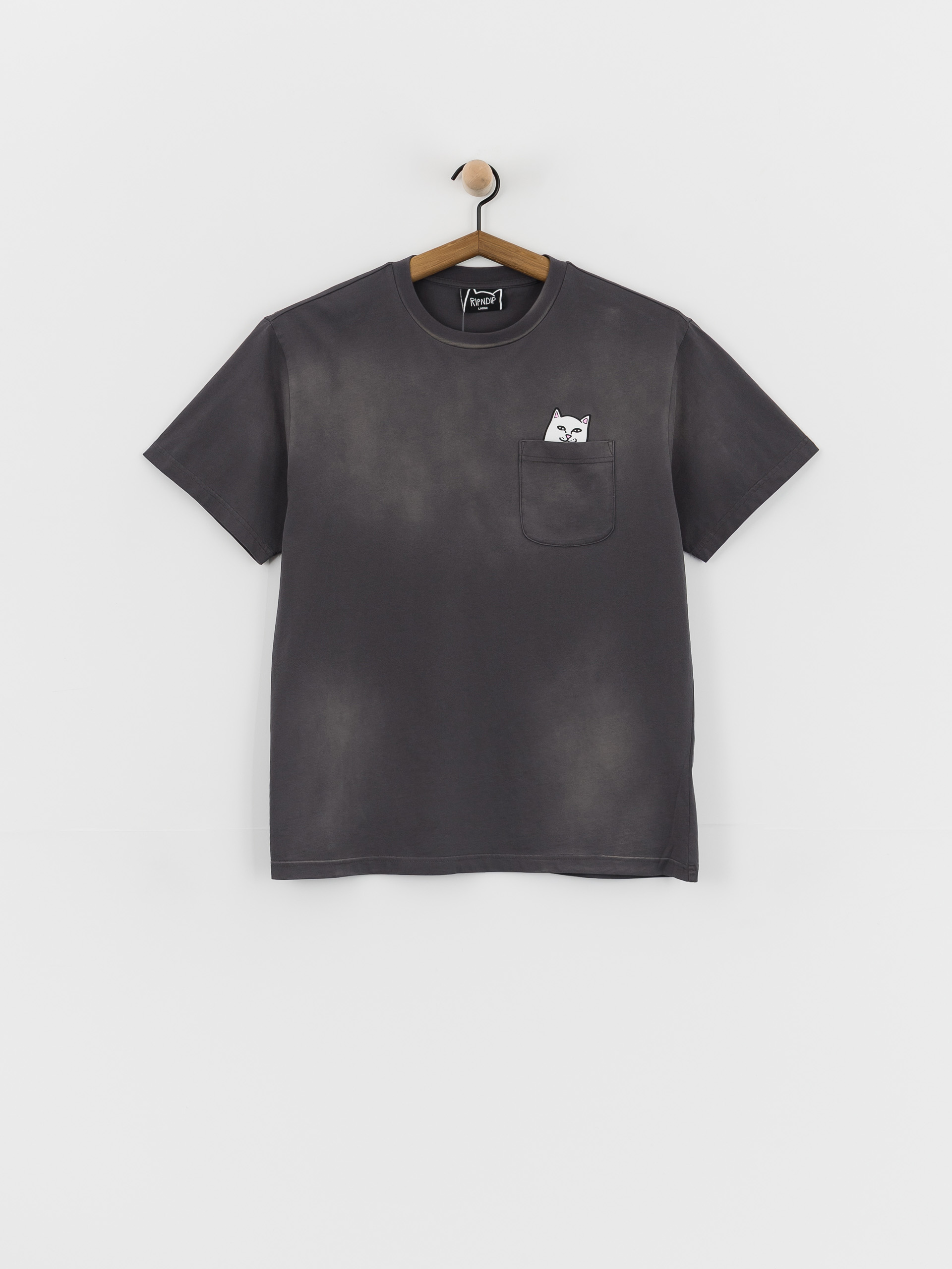 RipNDip Lord Nermal Pocket T-Shirt (charcoal vintage wash)