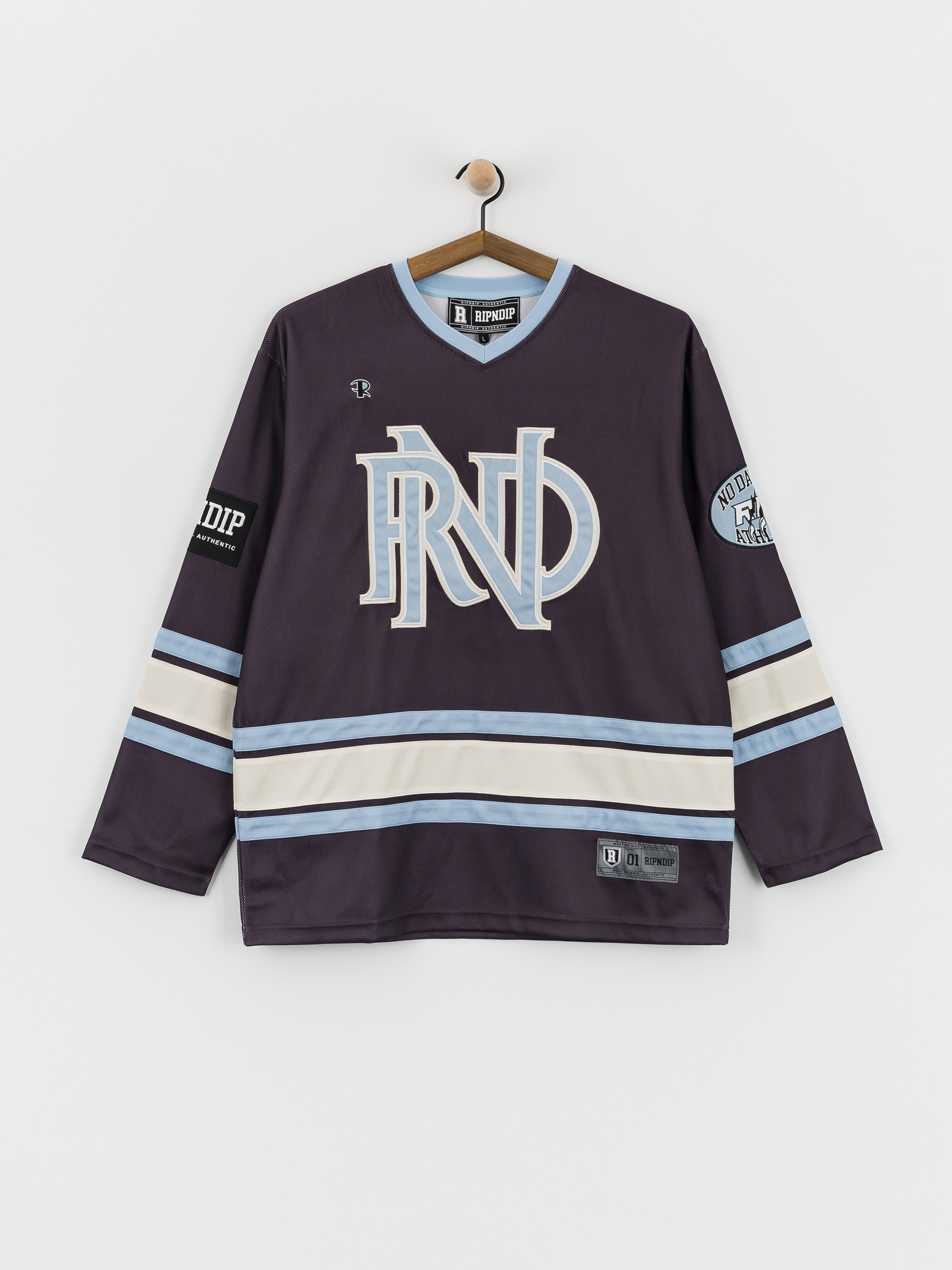 RipNDip No Days Off Hockey Jersey T-Shirt (plum)