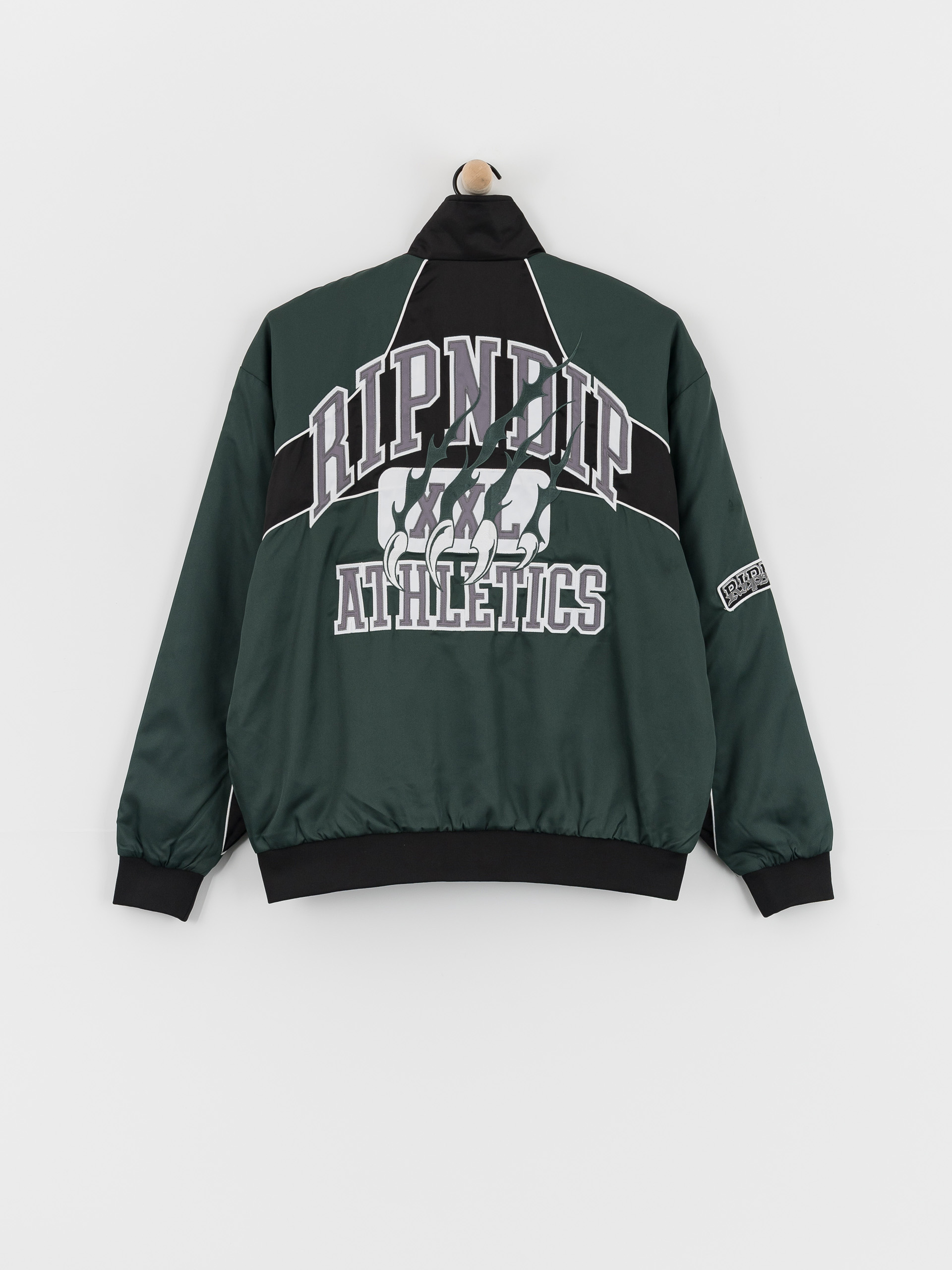 RipNDip Ripndip Athletics Race Jacket - grey, green (sand/charcoal)