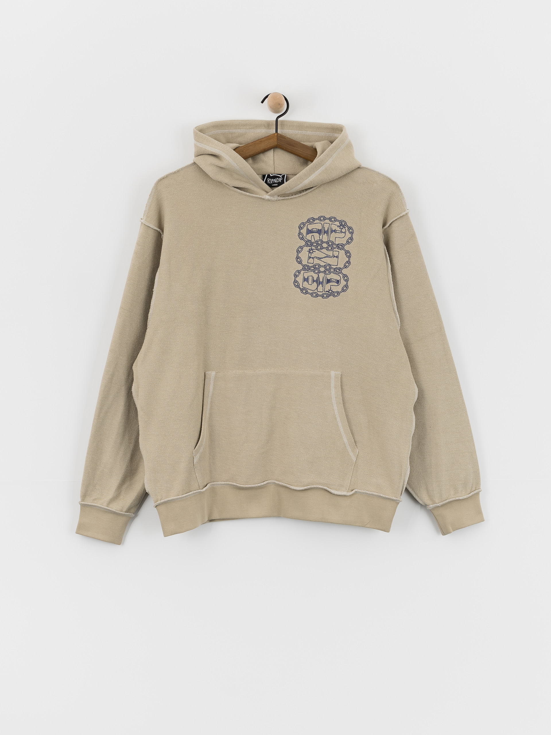 RipNDip Linked Up Reverse Stitched HD Hoodie - beige (khaki)