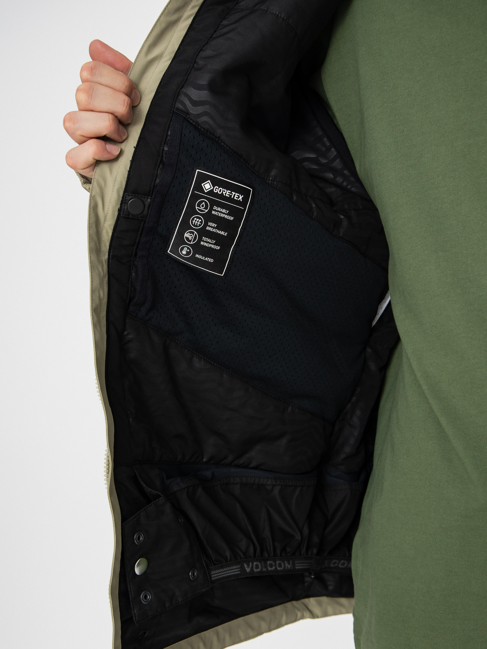 Mens Volcom Snowboard jacket Dua Ins Gore Tex (moss green)