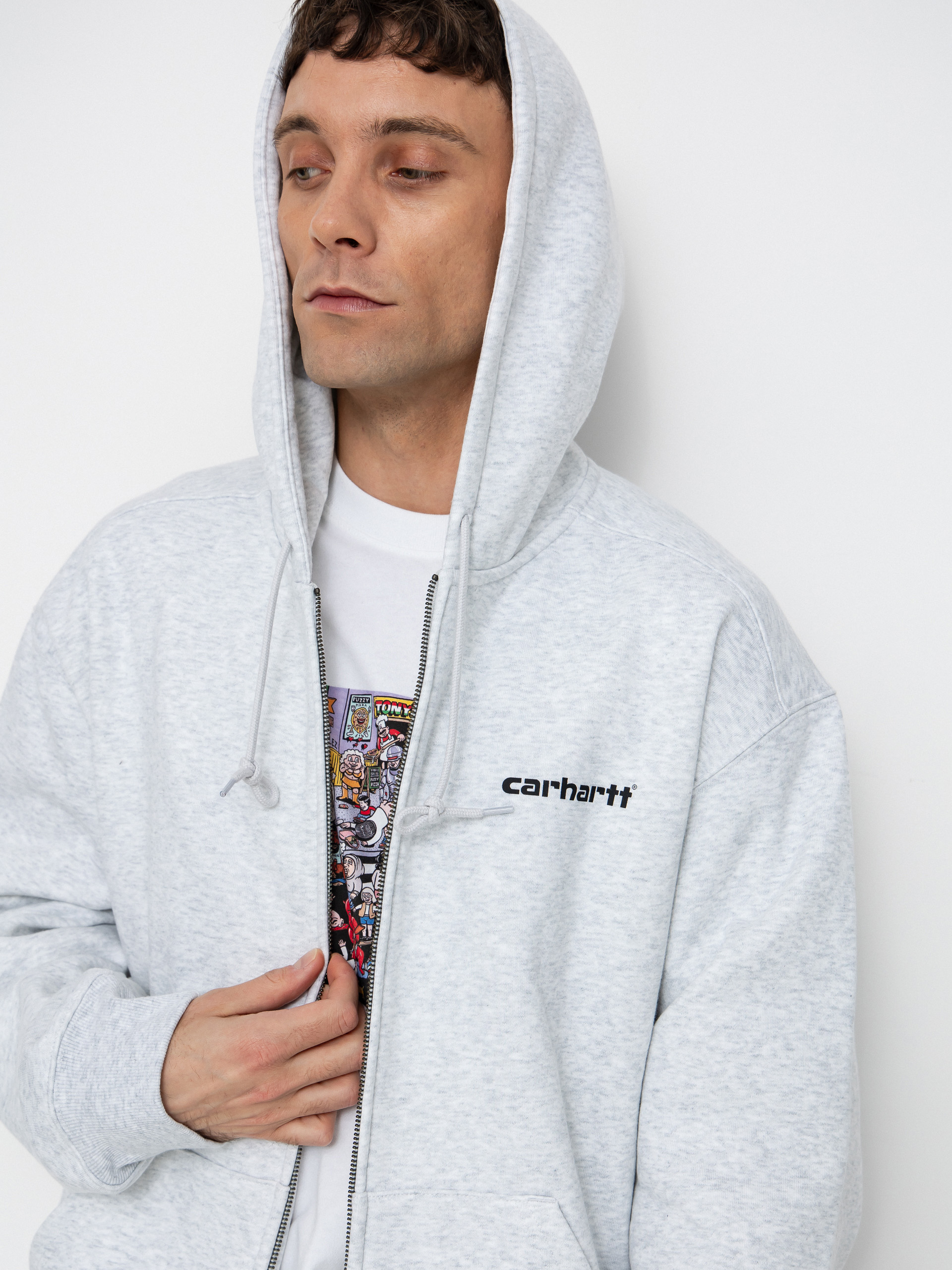 Carhartt WIP Hoodie Archive Lines ZHD - grey (ash heather)