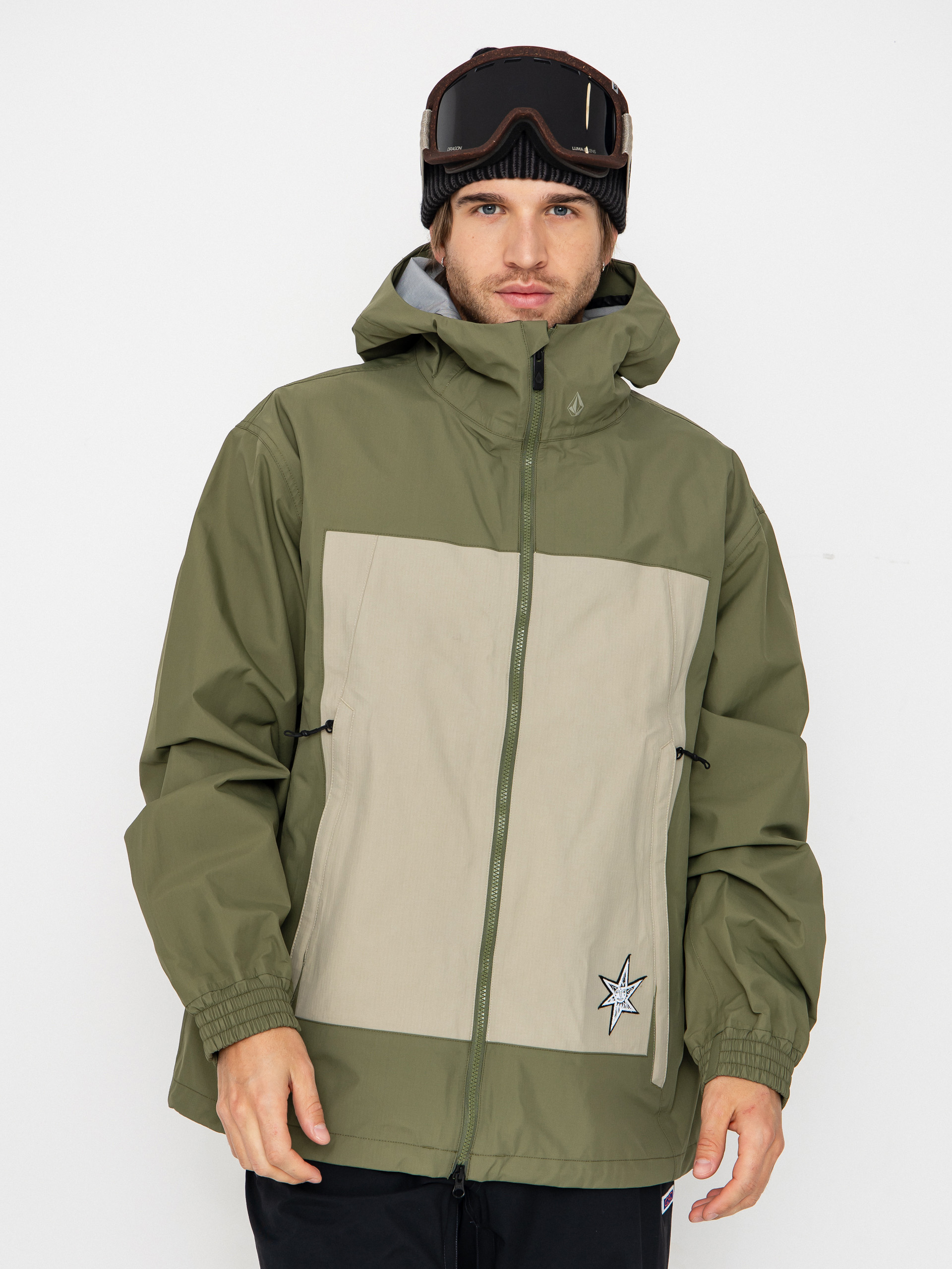 Mens Volcom Snowboard jacket Arthur 3L (dark olive)