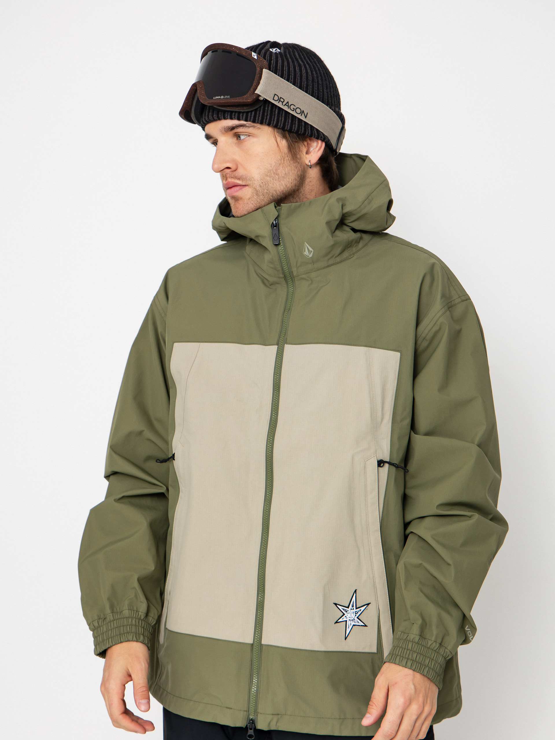 Mens Volcom Snowboard jacket Arthur 3L (dark olive)