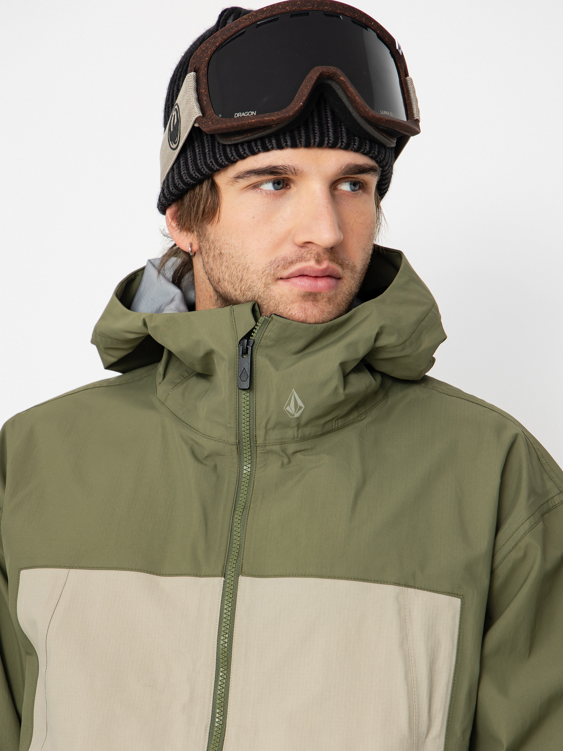 Mens Volcom Snowboard jacket Arthur 3L (dark olive)