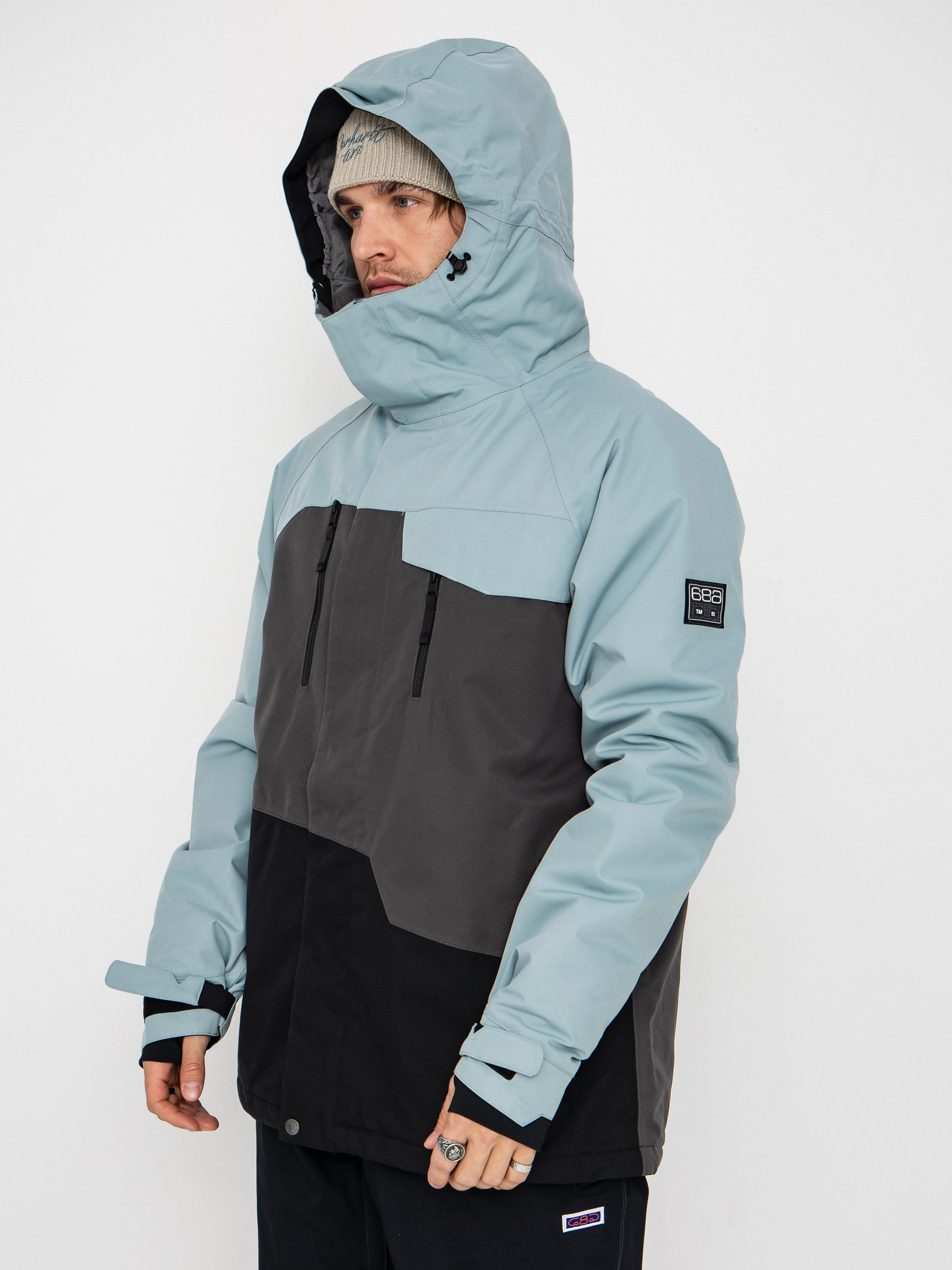 Mens 686 Snowboard jacket Geo Insulated (dusty marine colorblock)