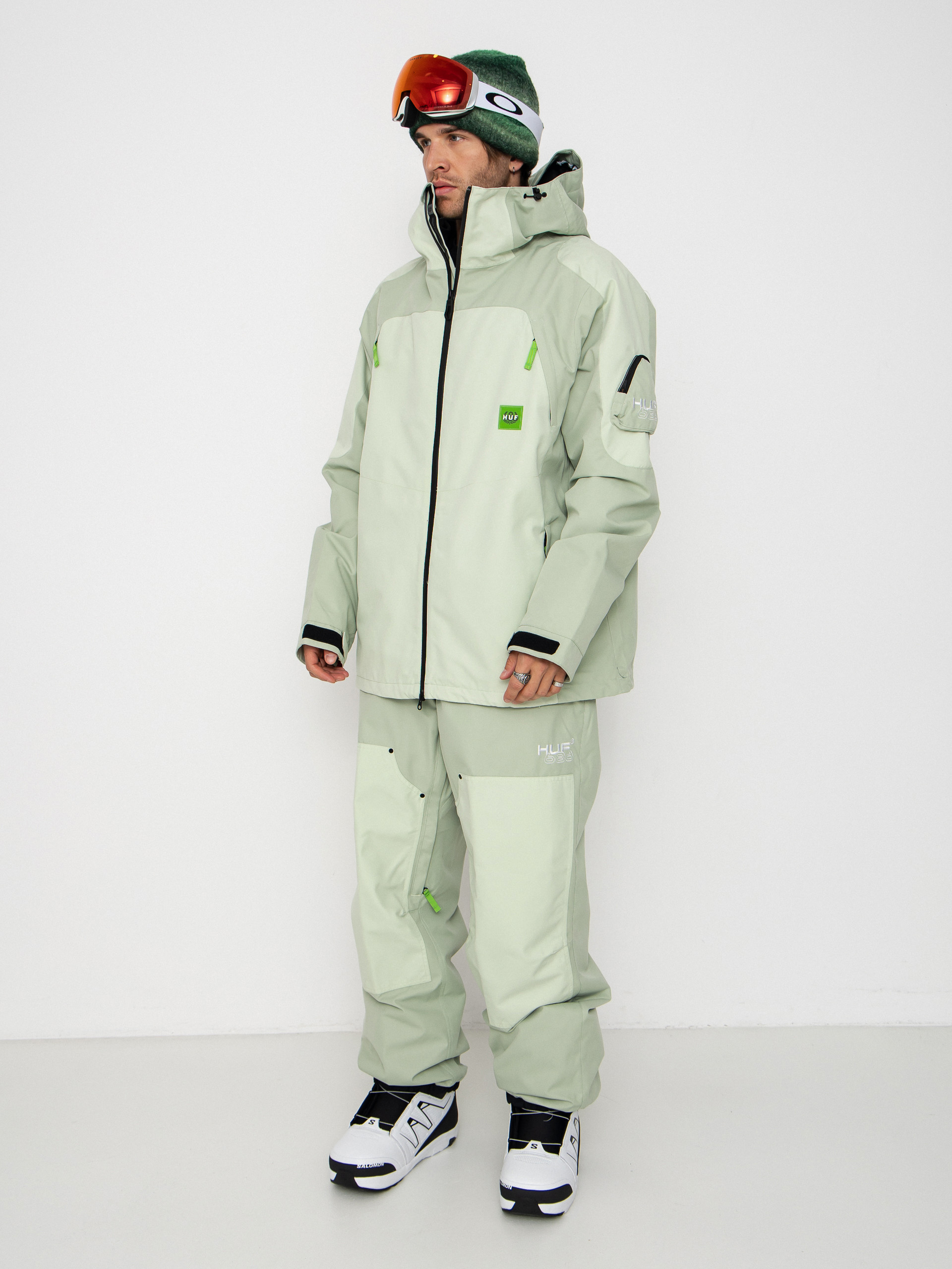 686 Snowboard jacket X Huf Double H - green (huf green colorblock)