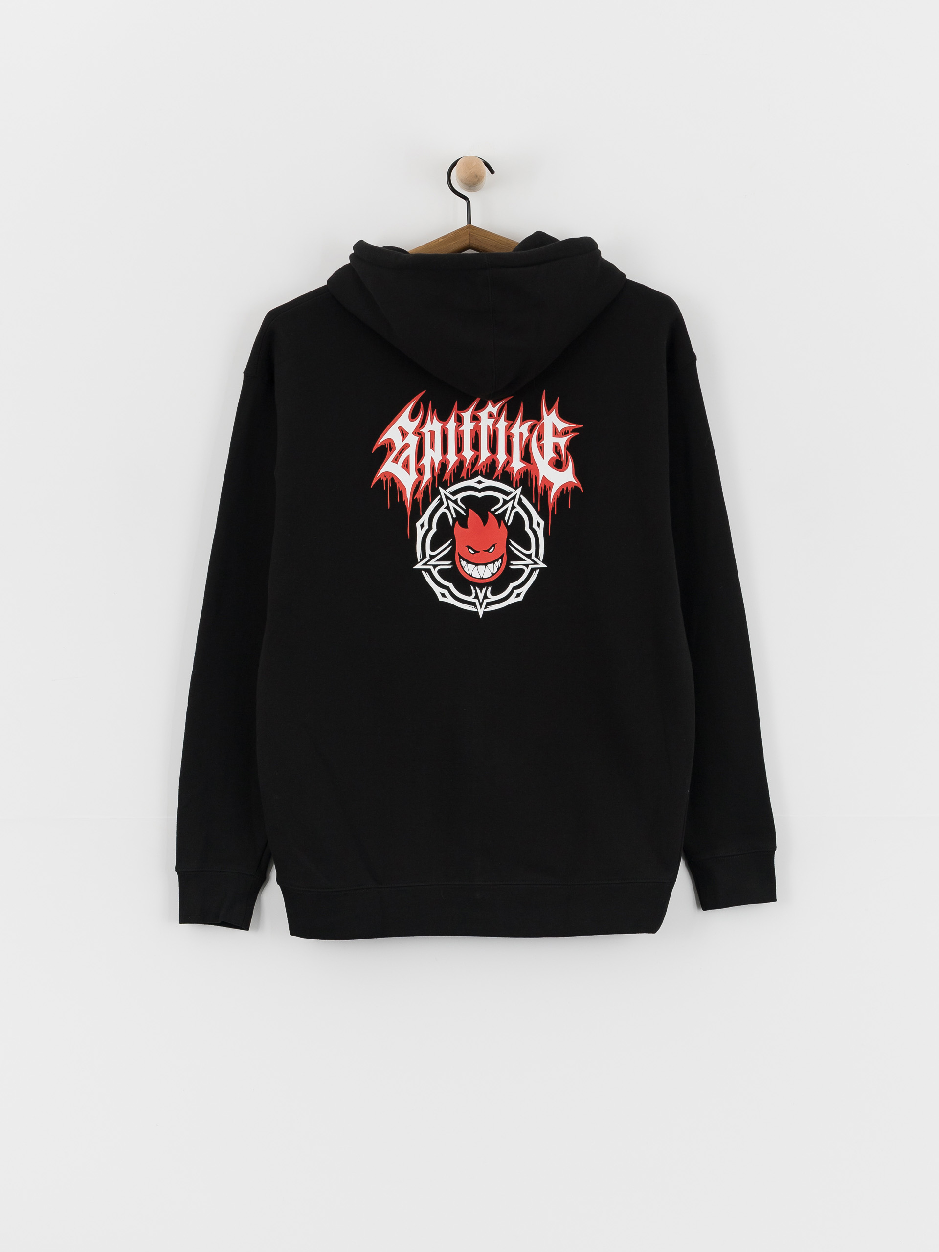 Spitfire Pentagram Drip Dbl ZHD Hoodie (black w/red & white prints)