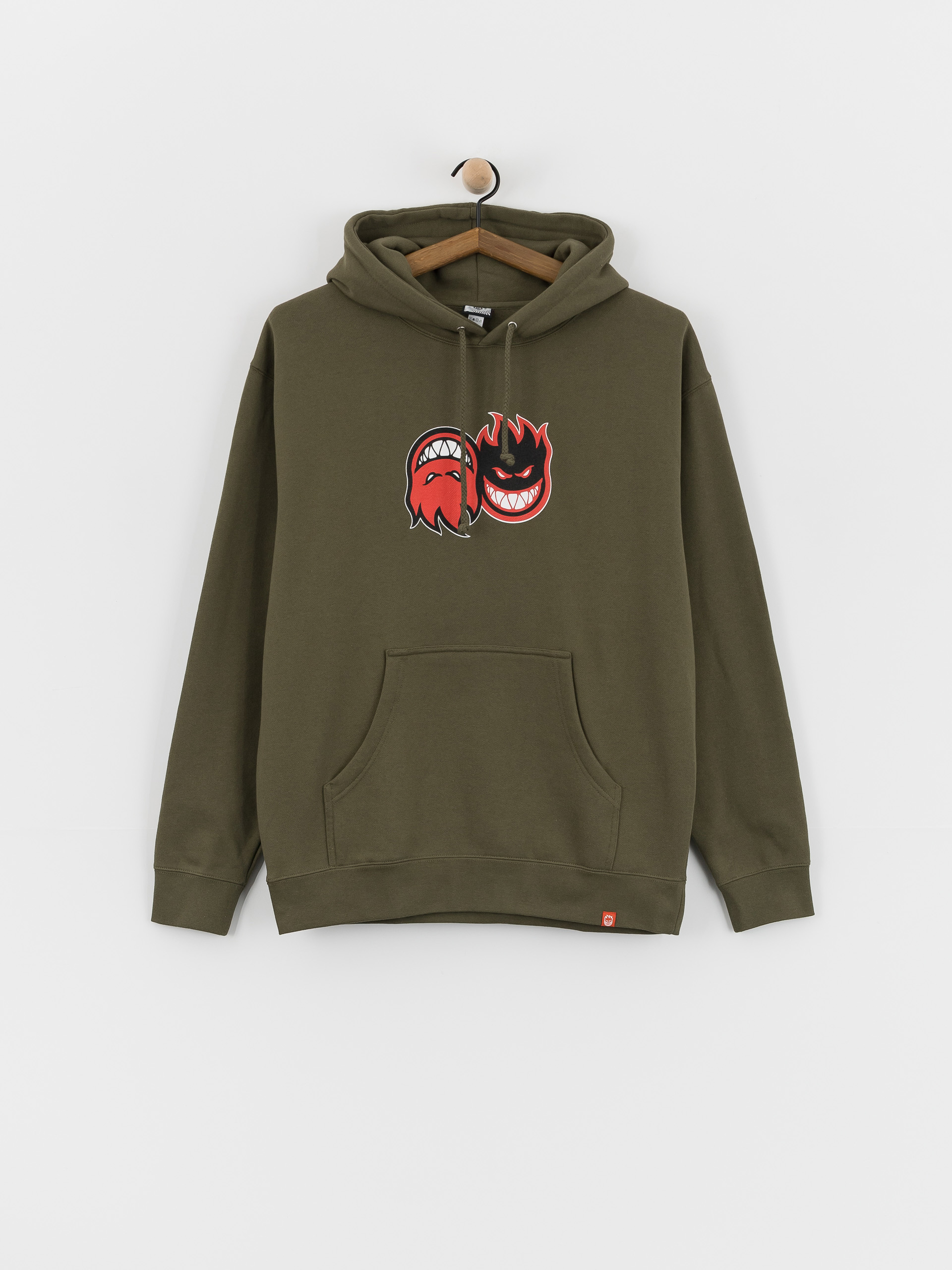 Spitfire Eternal Fill HD Hoodie (army w/red black & white print)