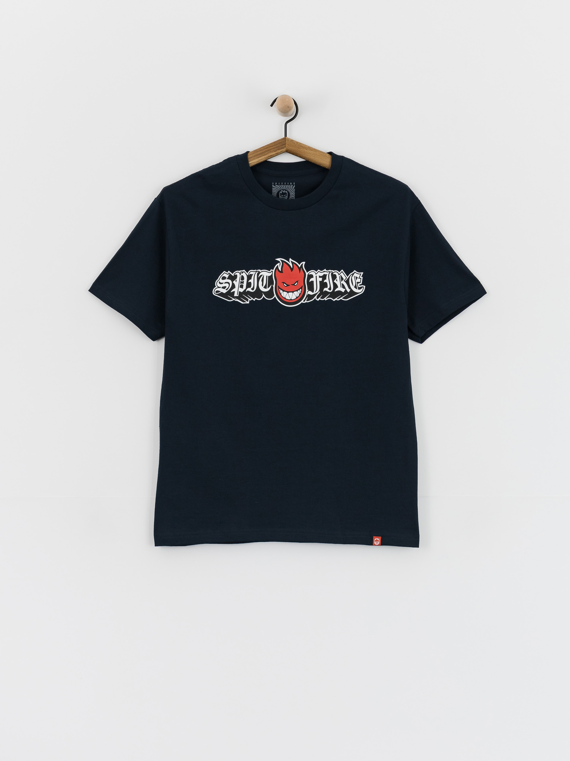 Spitfire Old E Drop Bighead T-Shirt (true navy w/red black & white print)