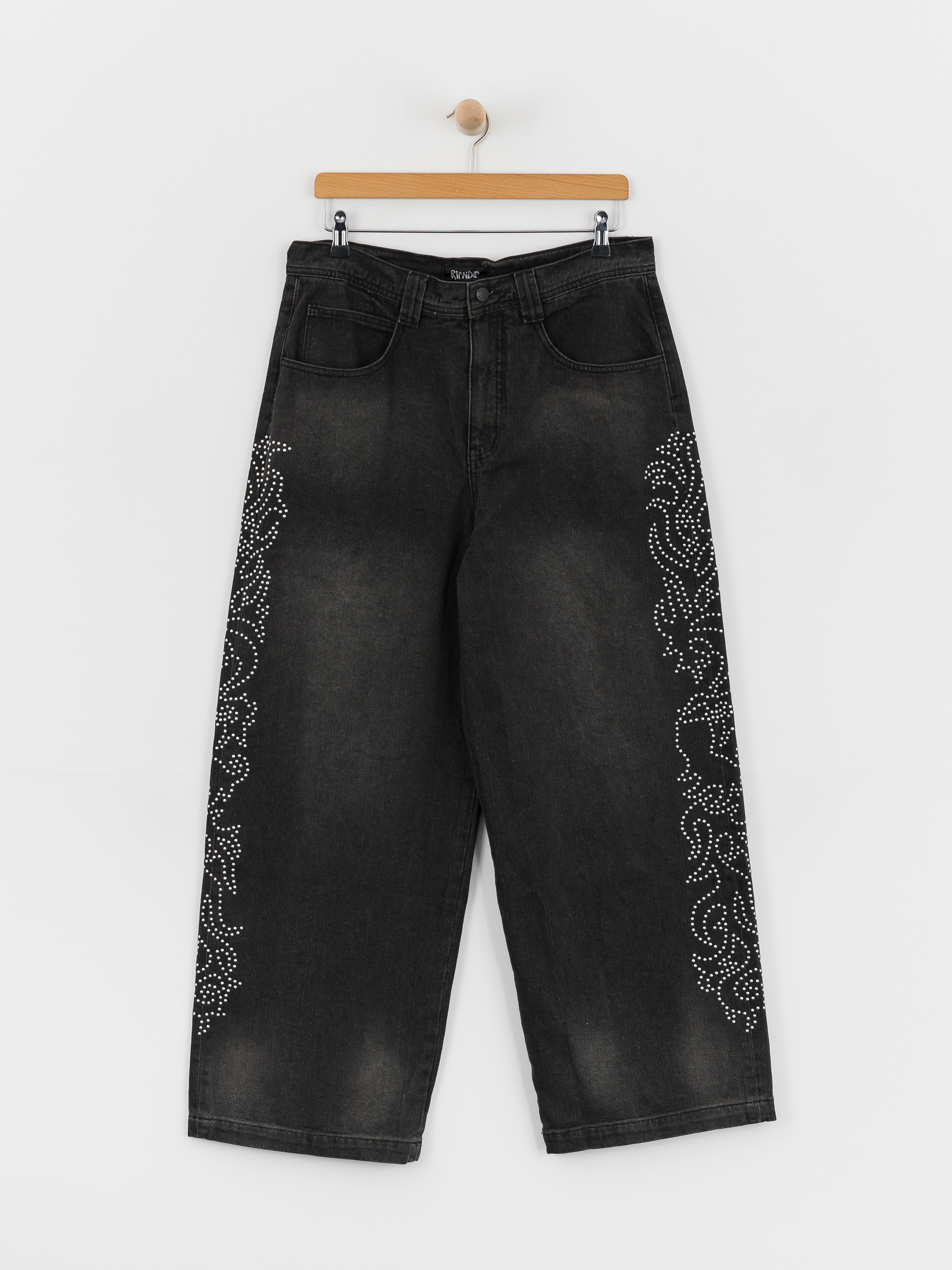 RipNDip Pretty Flacko Extra Wide Leg Pants (black vintage wash denim)