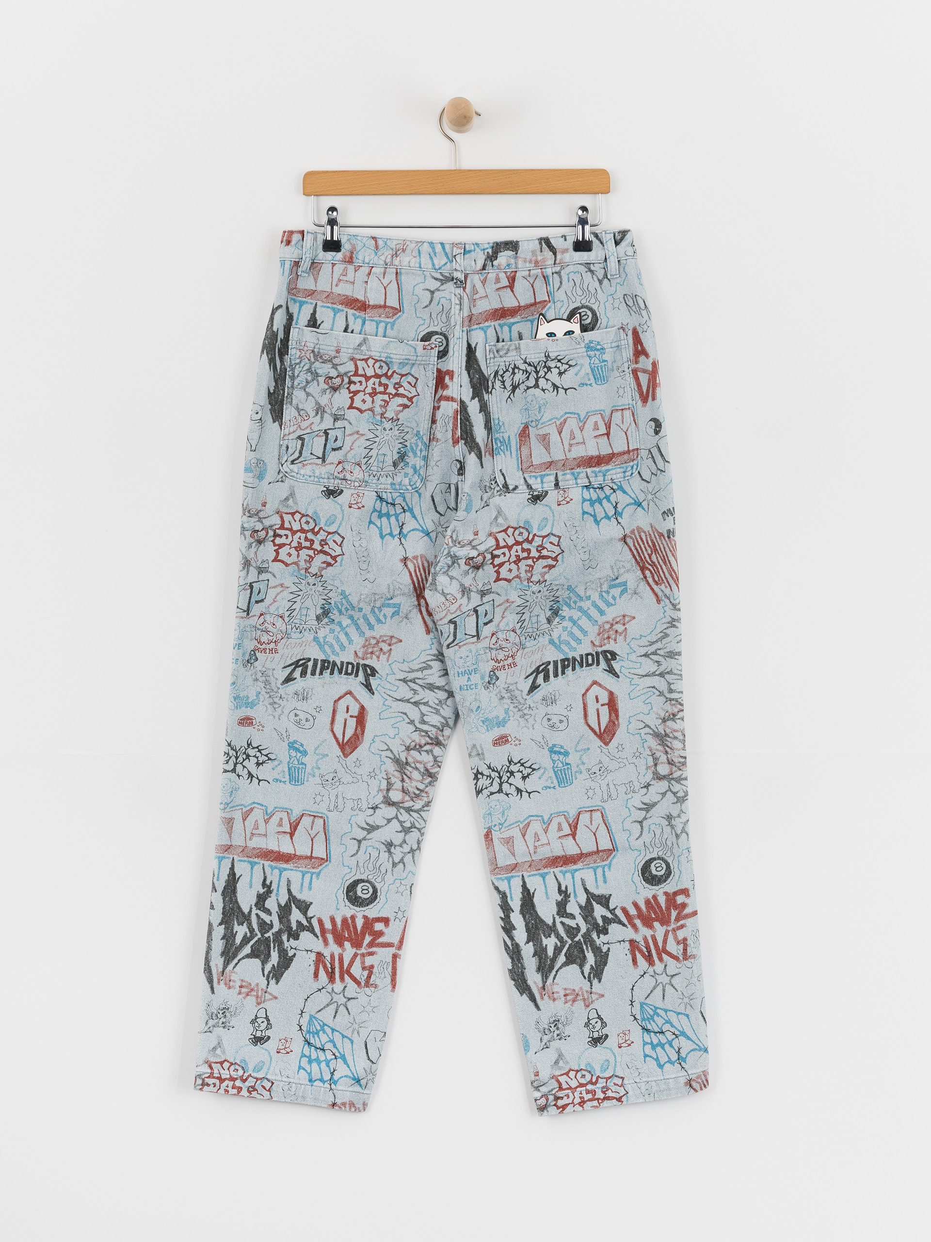 RipNDip Marker Wide Fit Hose (light wash denim)
