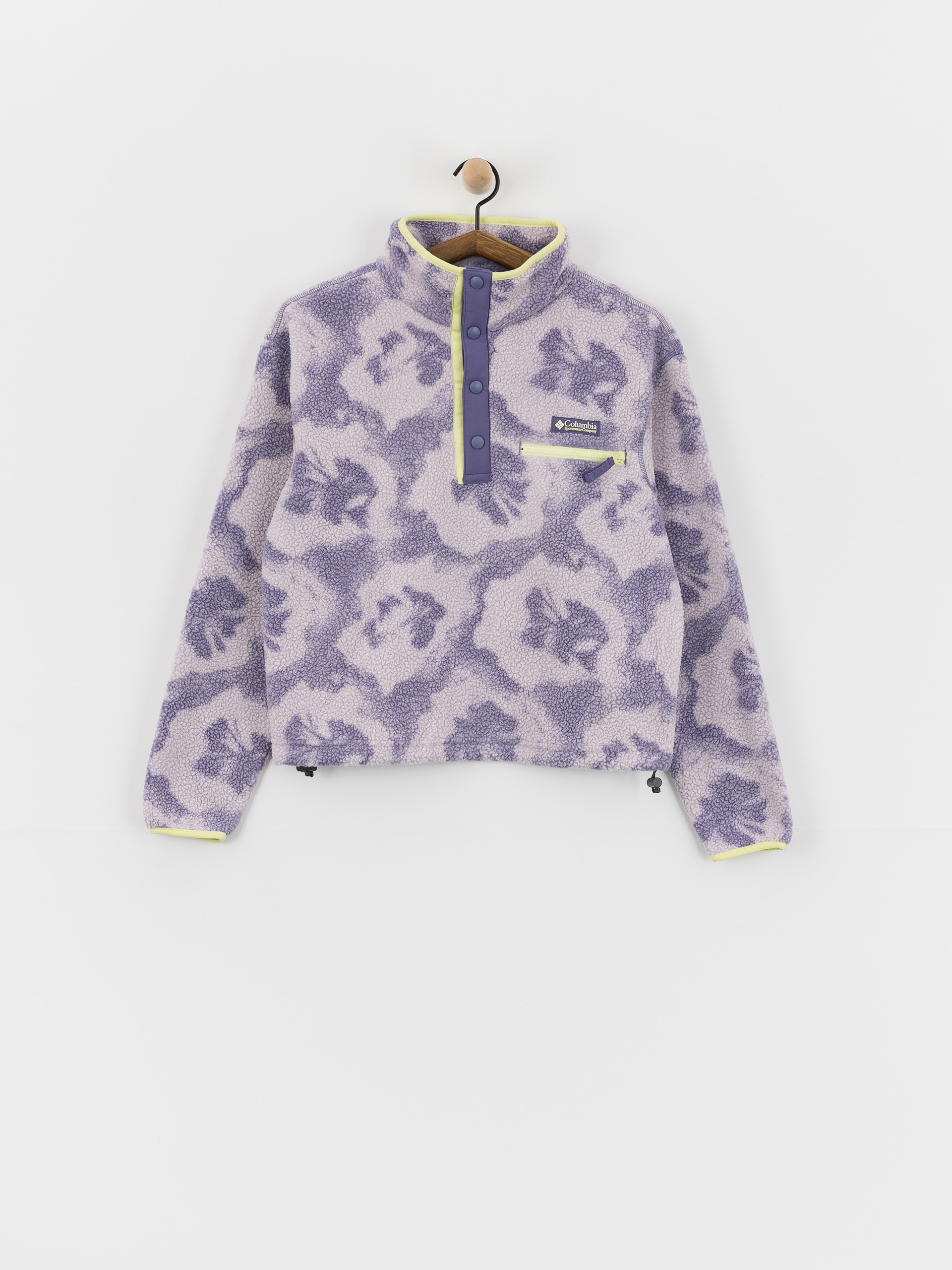 Columbia Helvetia II Printed Cropped Half Snap Wmn Fleece  (stormwatch/sprayflower)