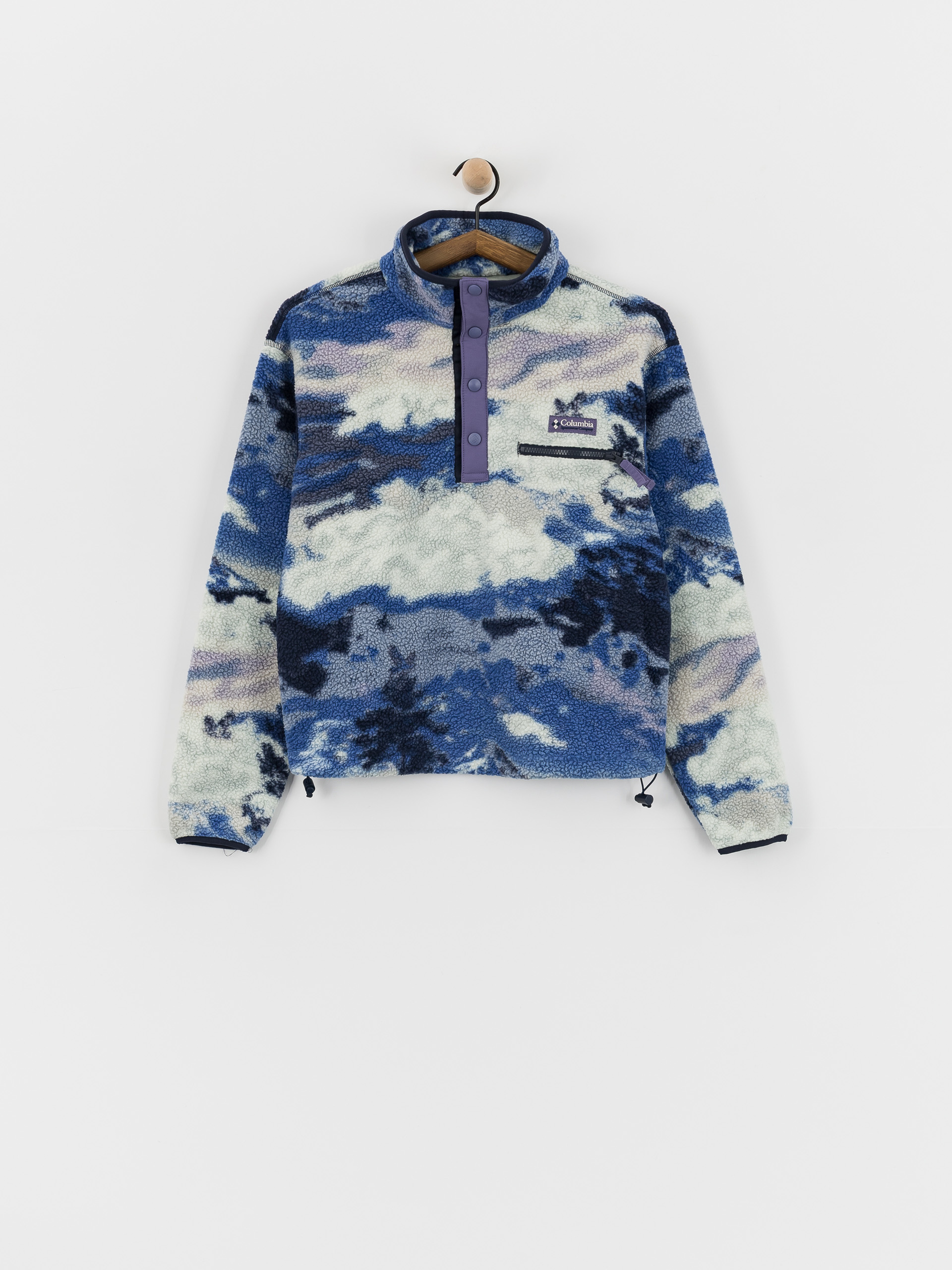 Columbia Helvetia II Printed Cropped Half Snap Wmn Fleece - blue