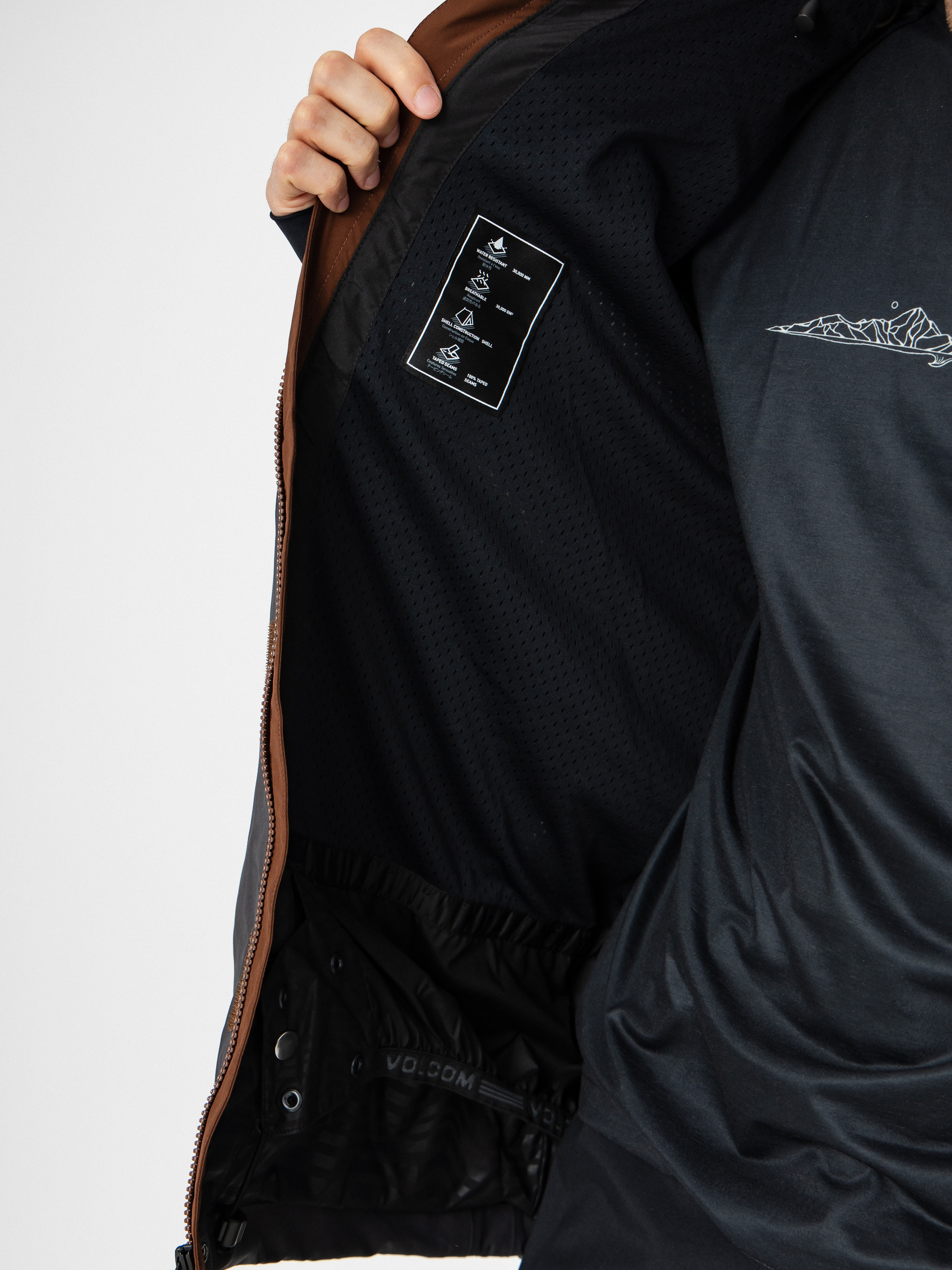 Mens Volcom Snowboard jacket Rnge Stretch 30K (brown)