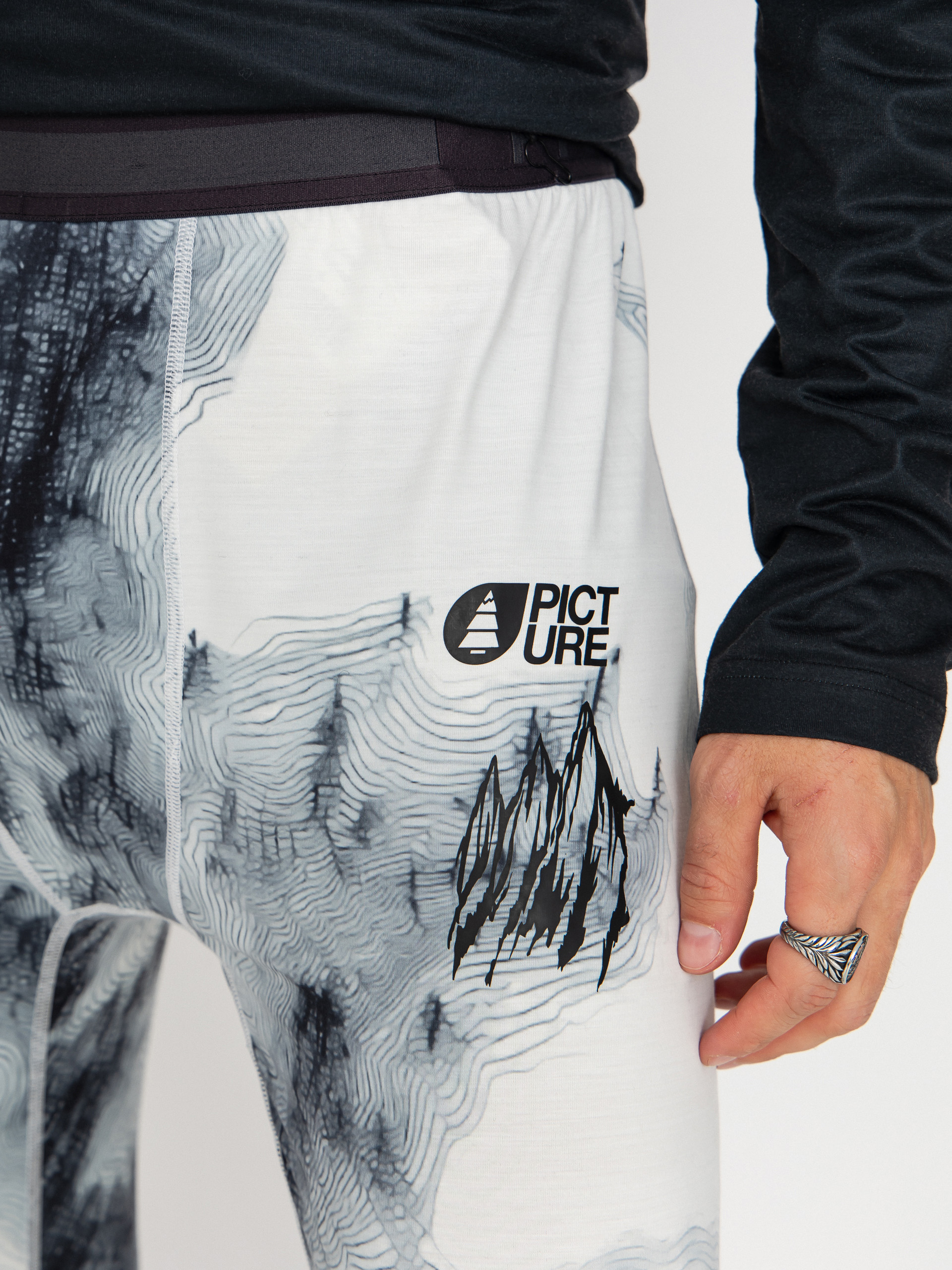 Mens Picture Lhotse Printed Active leggings (snowy pine print)