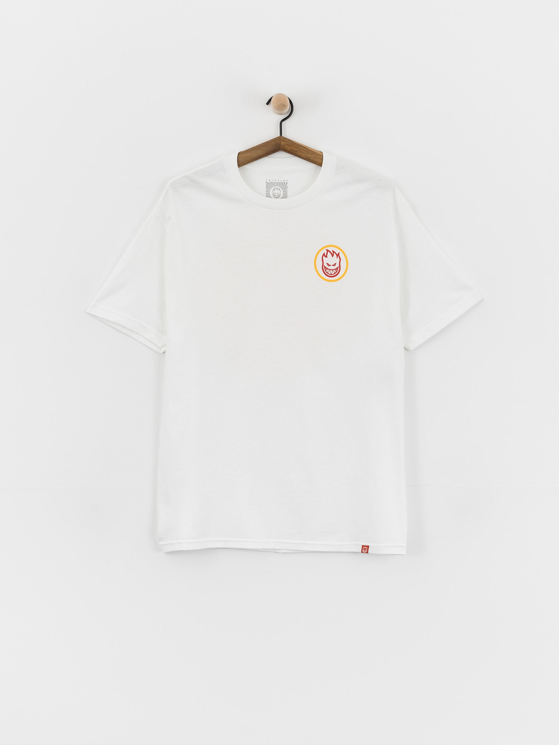 Spitfire Classic Swirl Overlay T-Shirt (white w/yellow & red prints)