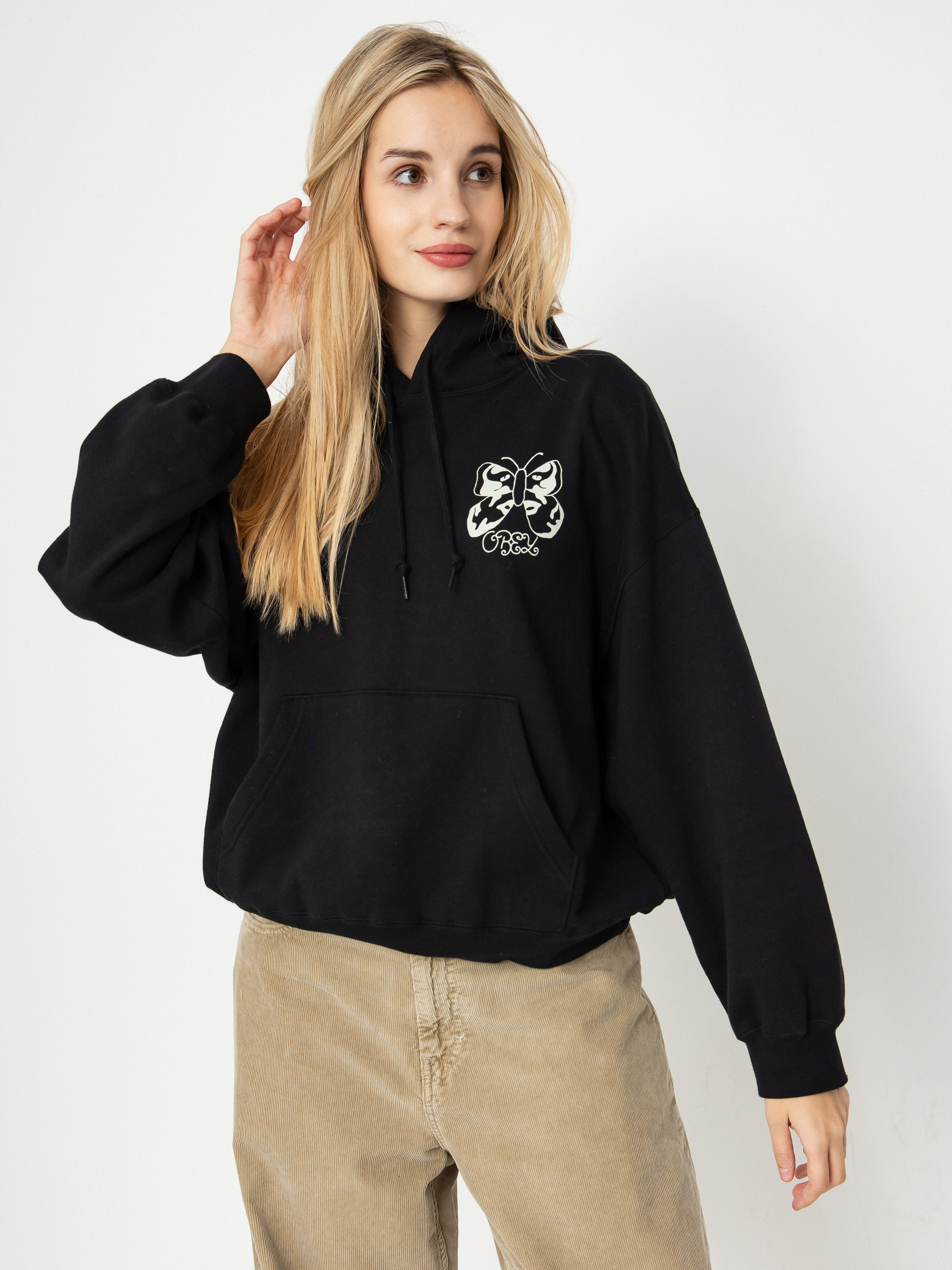OBEY Hoodie Butterfly Baggy Relaxed HD Wmn - black (digital black)