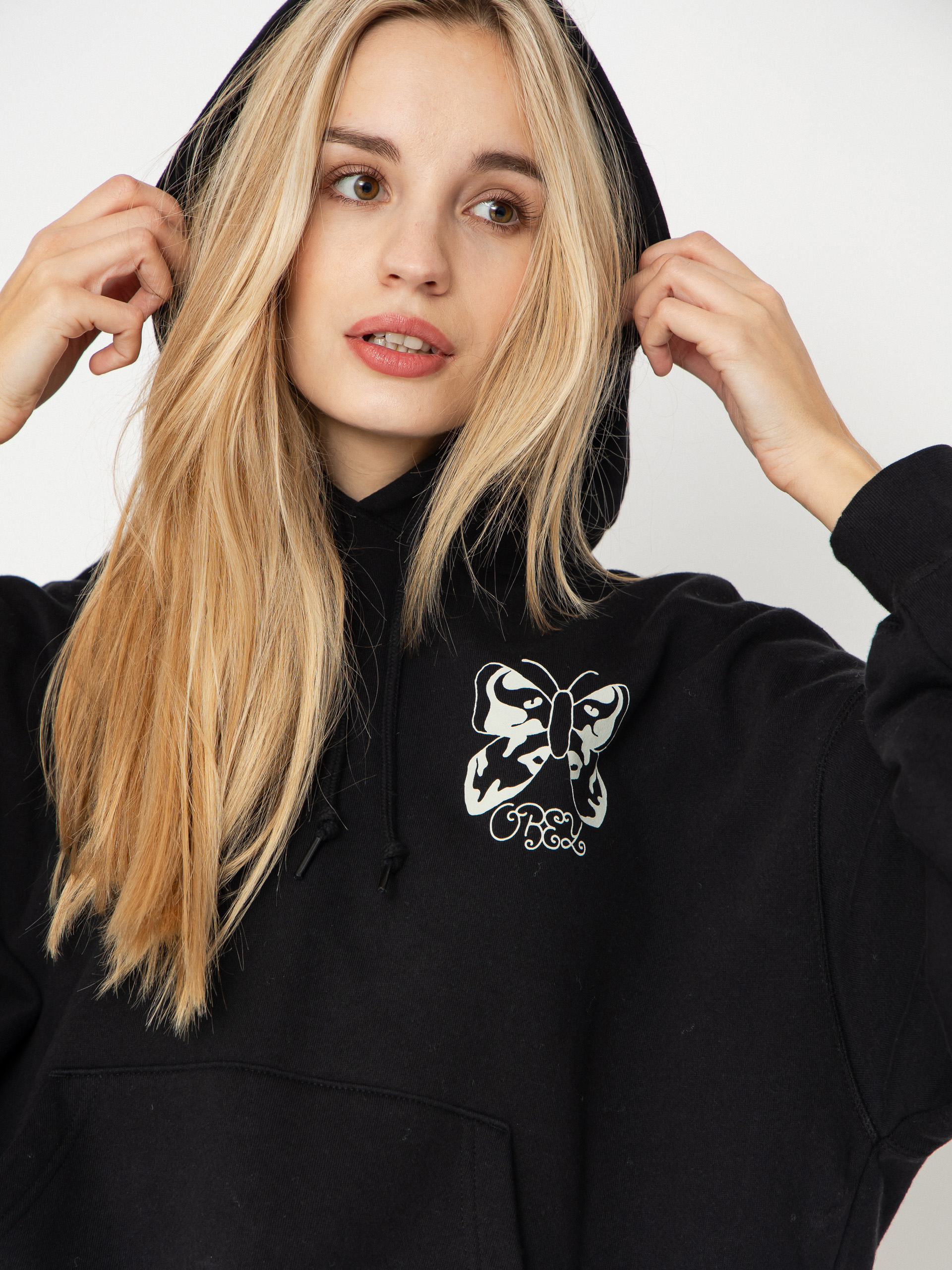 OBEY Hoodie Butterfly Baggy Relaxed HD Wmn (digital black)