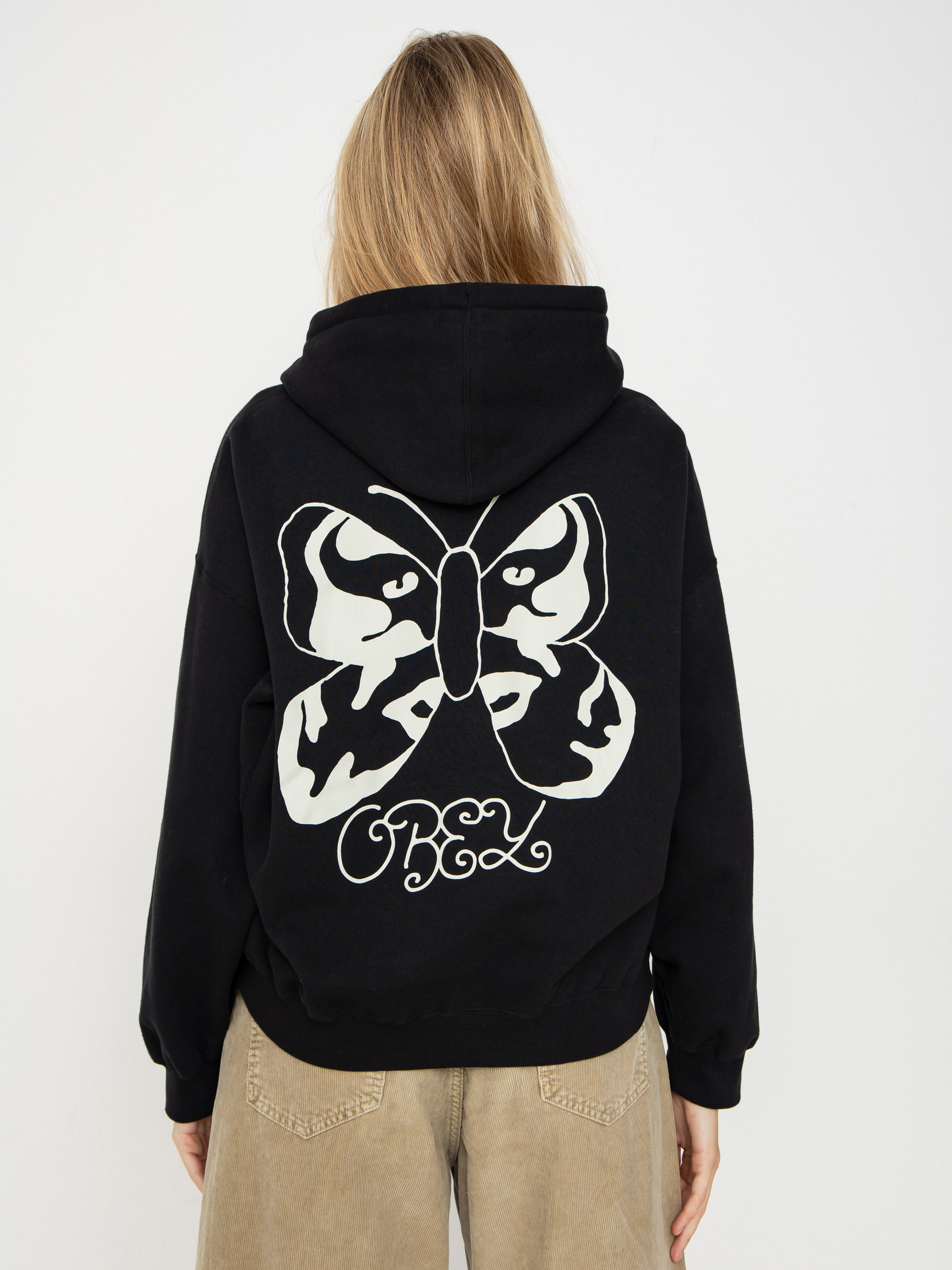 OBEY Hoodie Butterfly Baggy Relaxed HD Wmn (digital black)