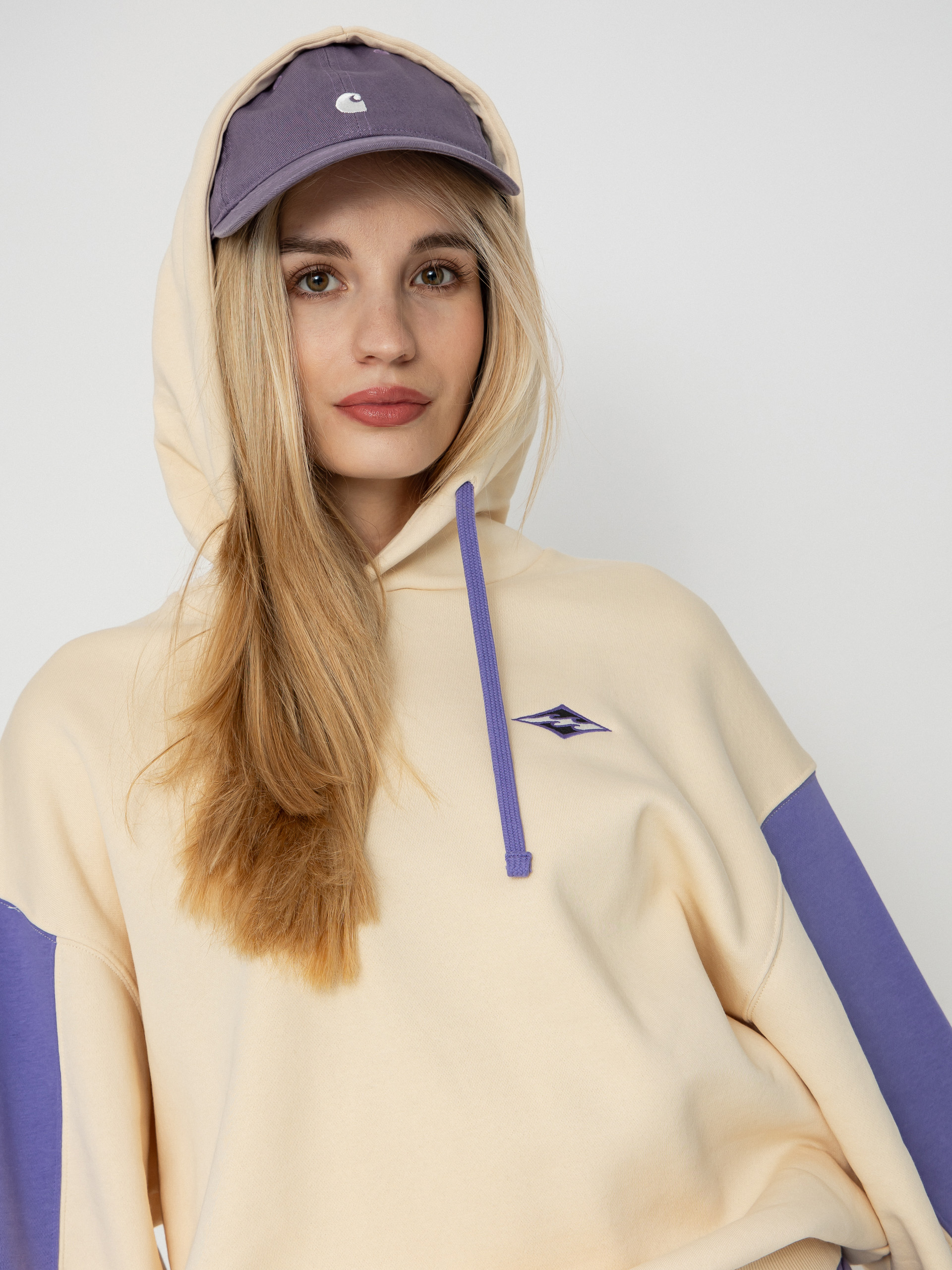 masa_hi　BILLABONG 2WAY-HOODED 新品未使用品 Billabong 73 HD Wmn Hoodie - Violett, Beige (whitecap)