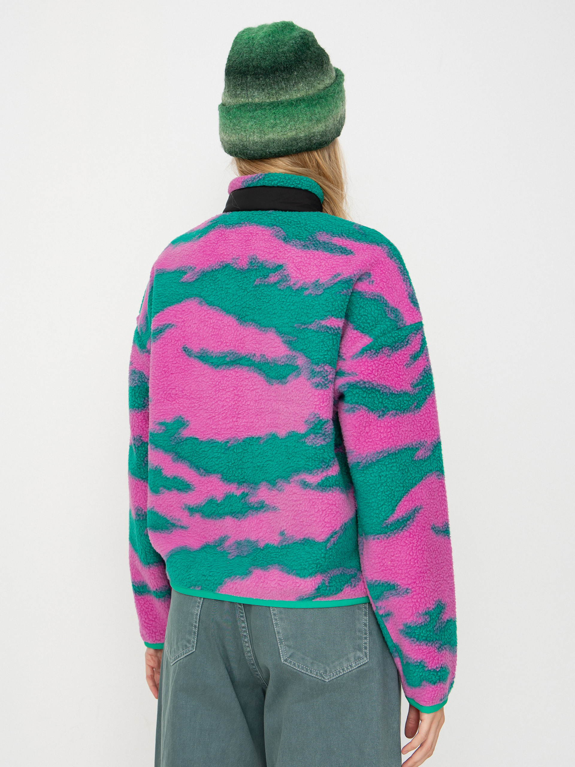 Womens Picture Zelkova Printed 1/4 Zip Fleece  (retro bliss print)