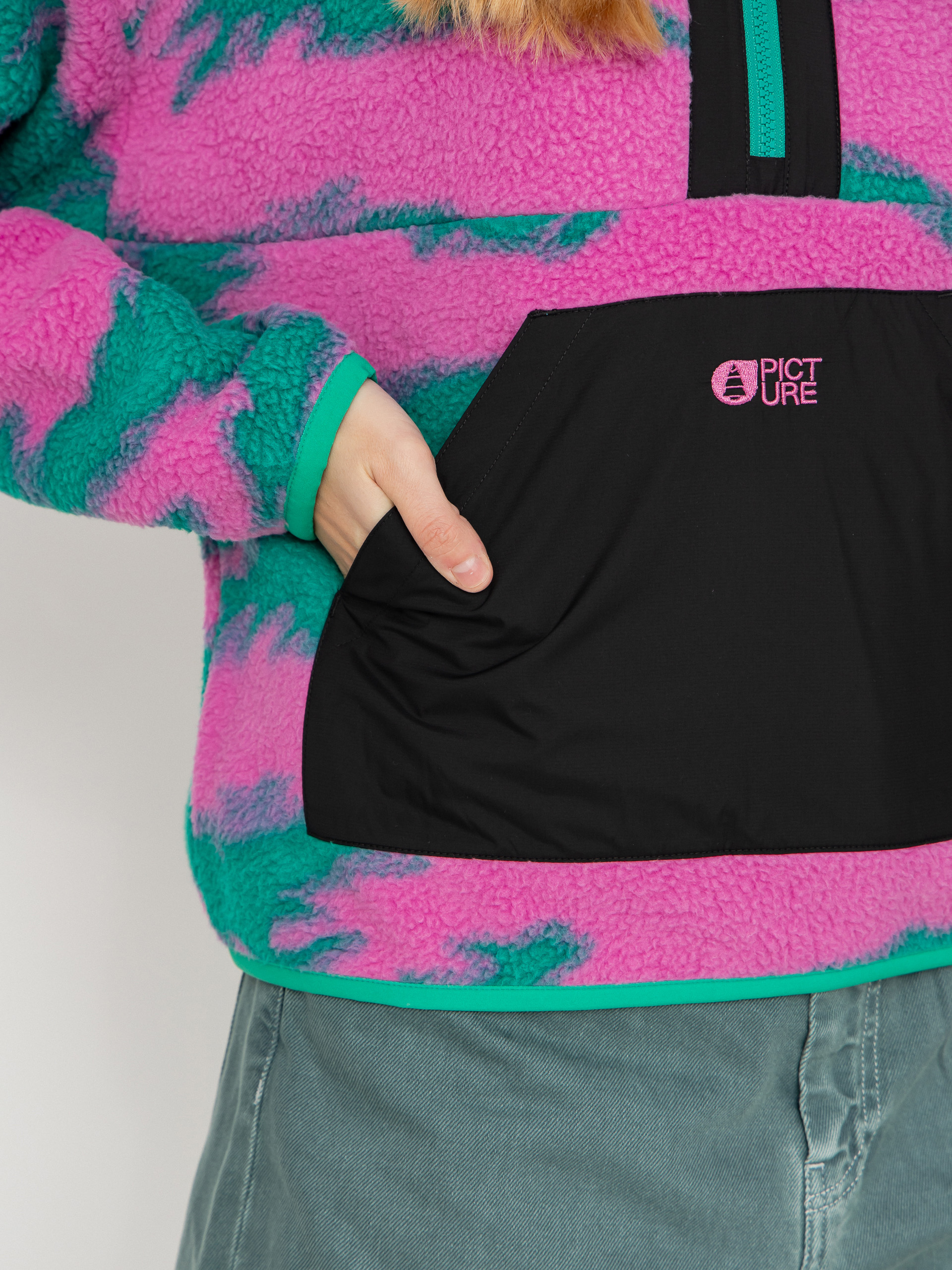 Womens Picture Zelkova Printed 1/4 Zip Fleece  (retro bliss print)