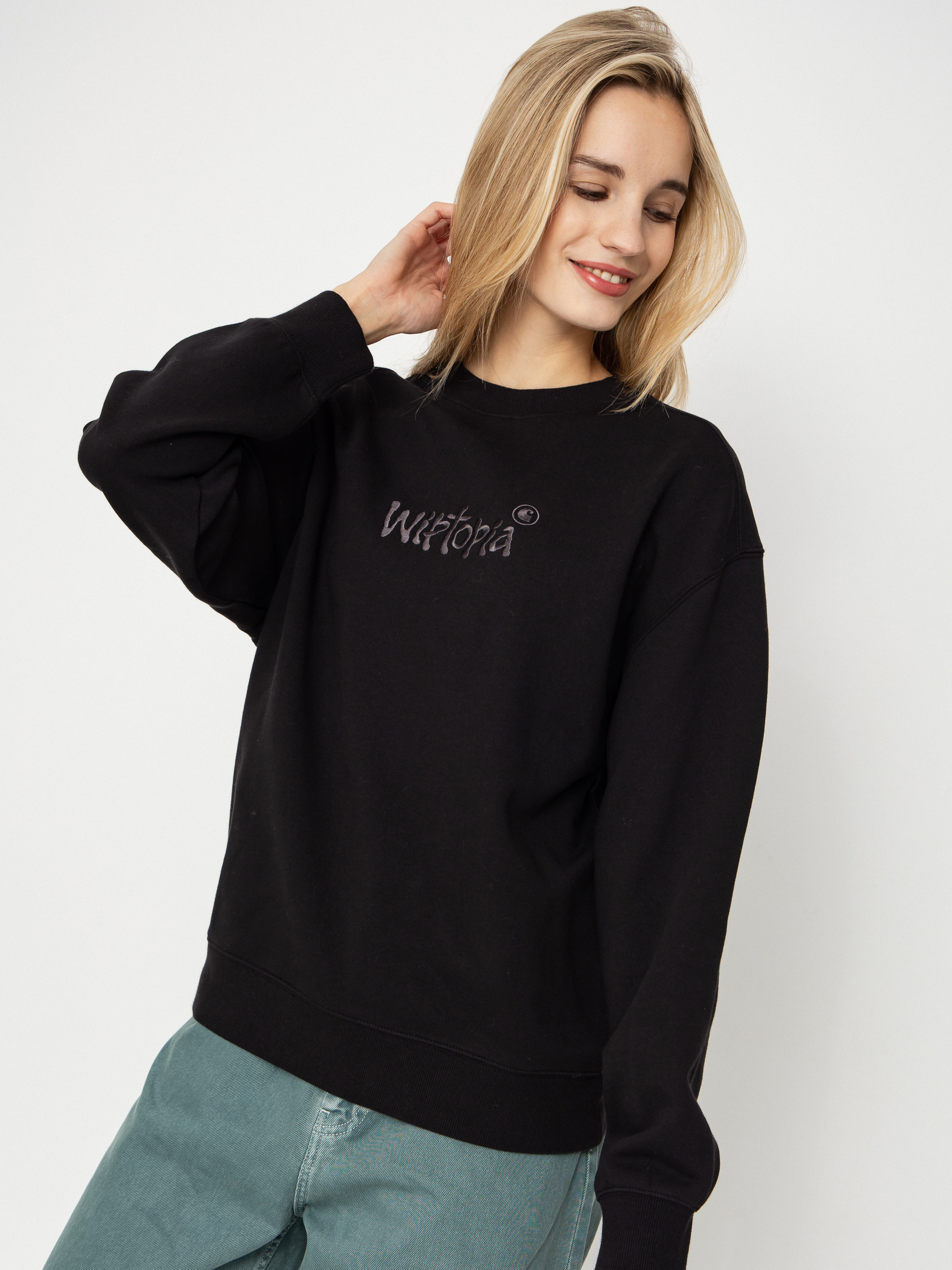 Carhartt WIP Wiptopia Script Wmn Sweatshirt (black/dark grey)