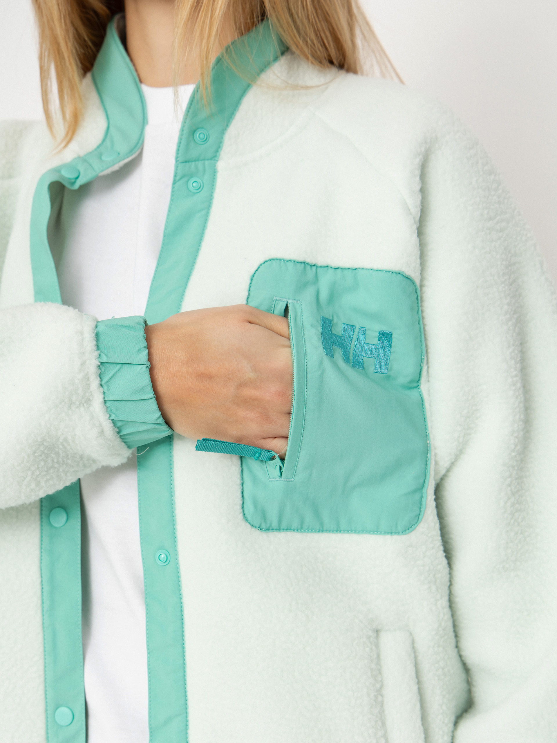 Damen Helly Hansen Fleece Jacke Imperial Pile Snap (seafoam)