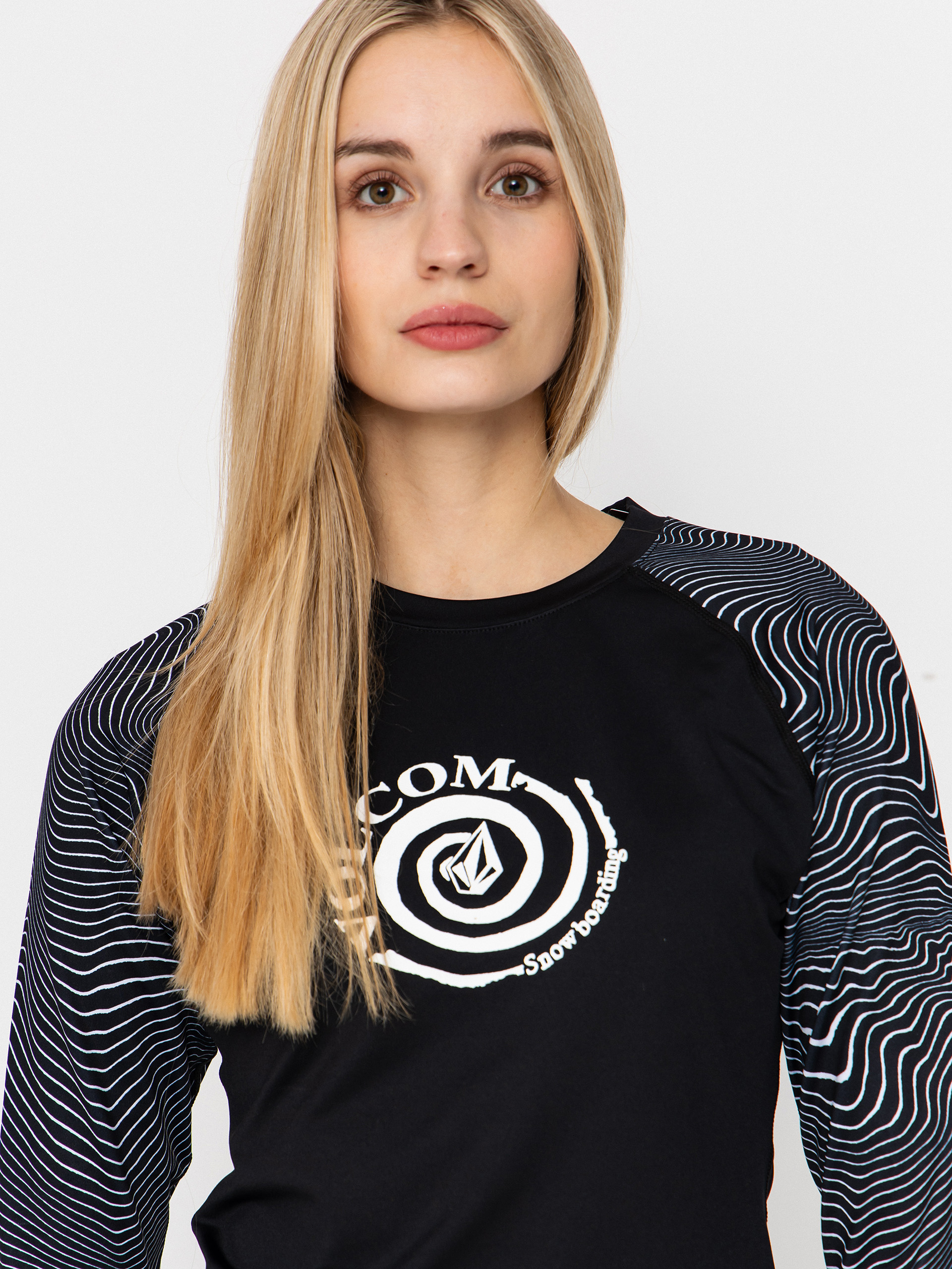 Womens Volcom V Science Crew Active longsleeve (black white)