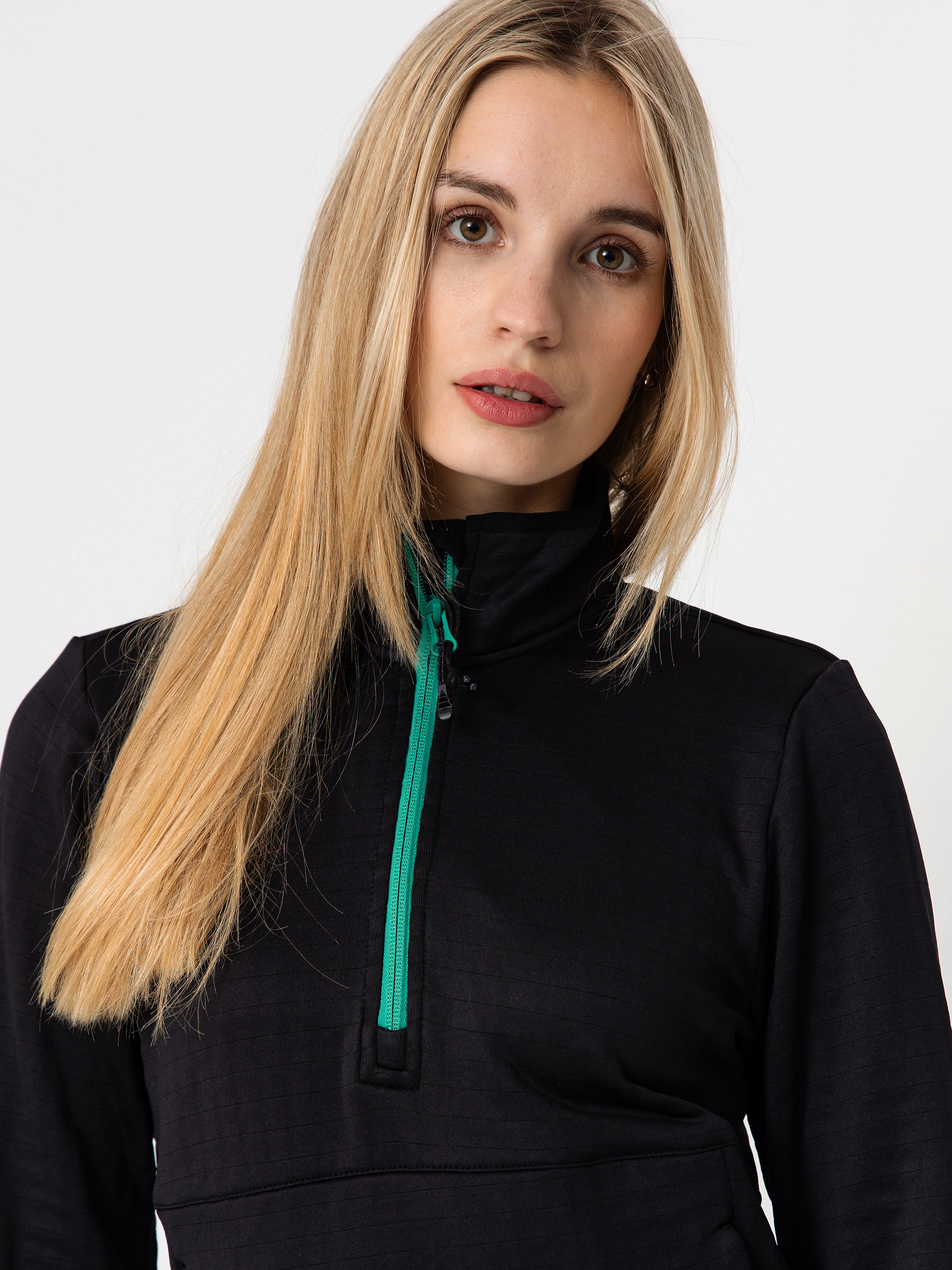 Womens Picture Bake Grid 1/4 Zip Active sweatshirt (black)