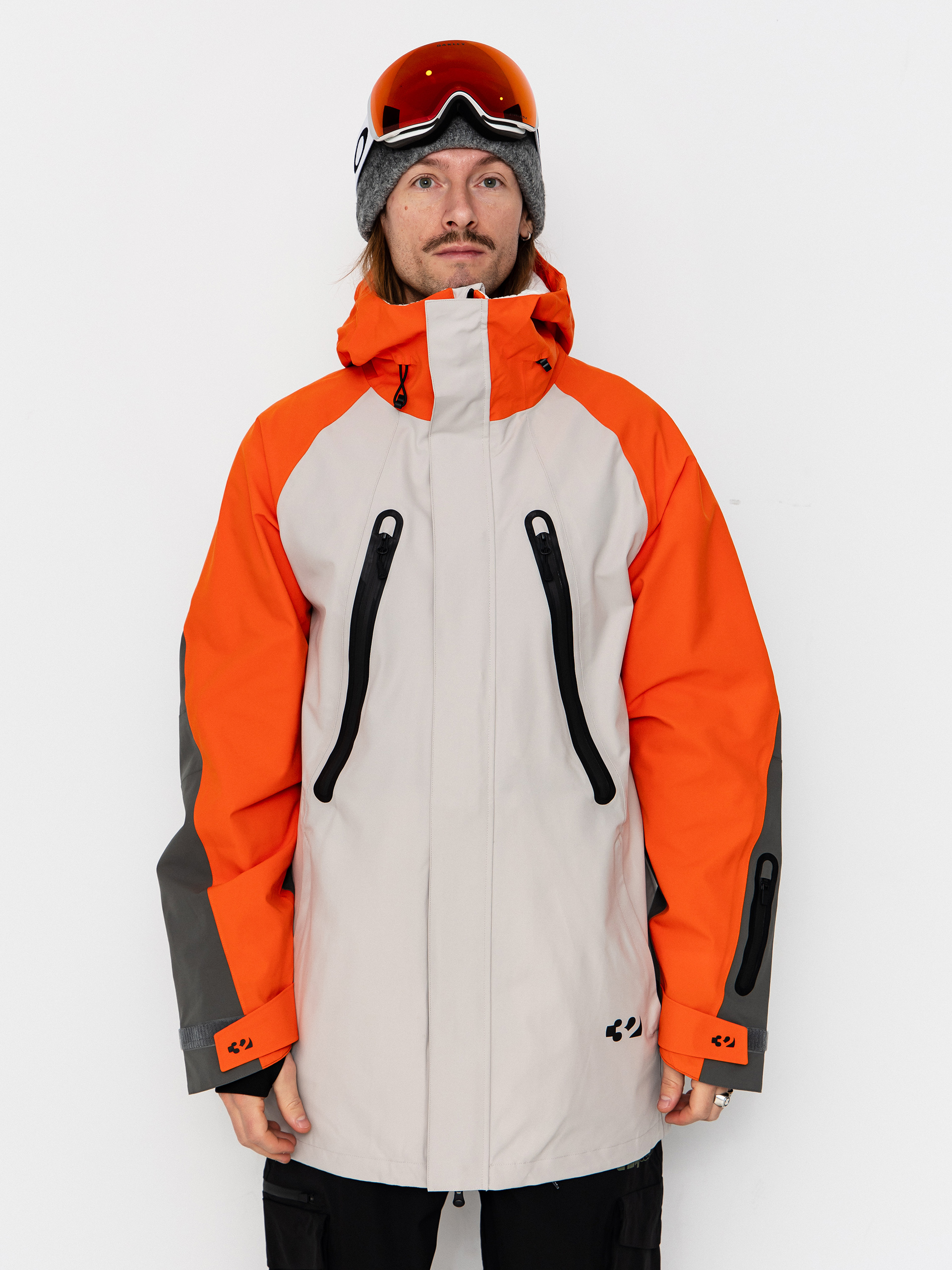 ThirtyTwo Snowboard jacket Deep Creek Parka - grey, orange (orange)
