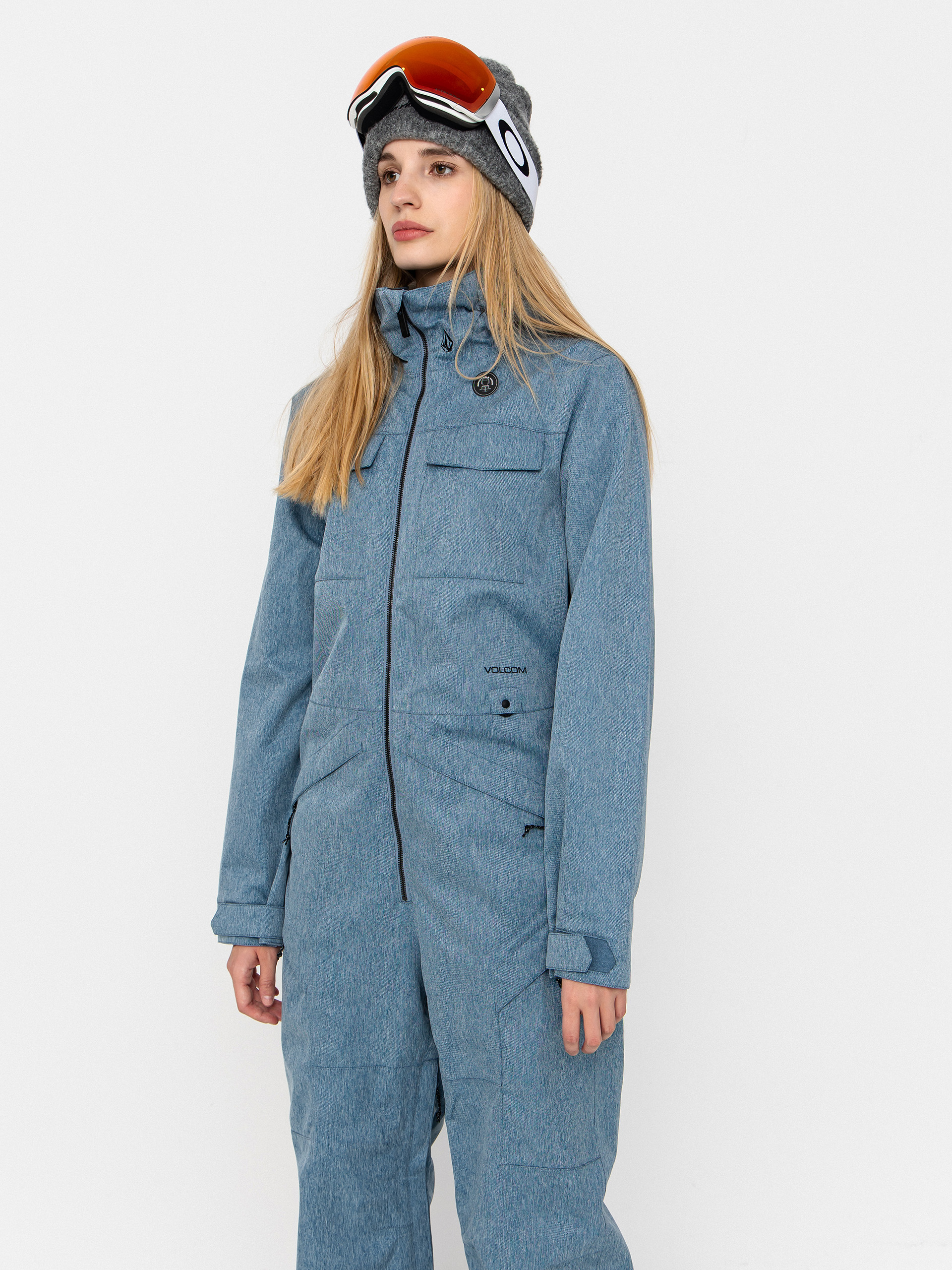 Womens Volcom Overall Shiloh Snow Suit (denim)