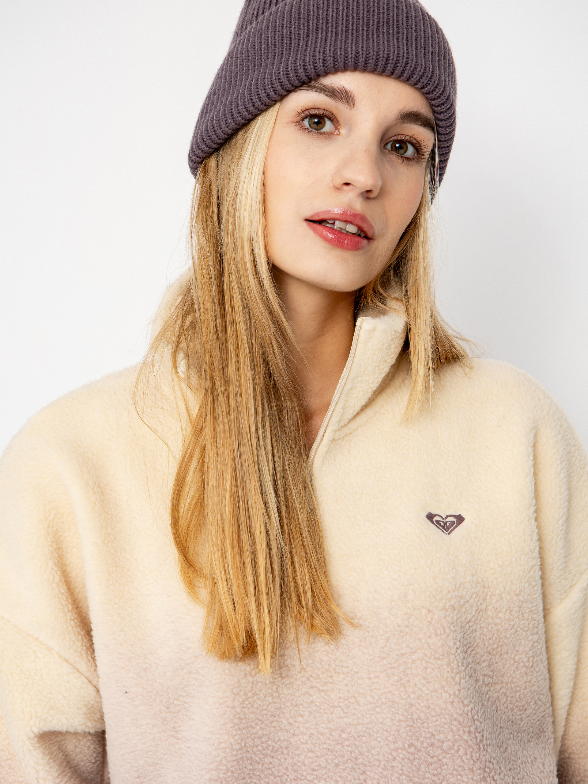 Damen Roxy Fleece Jacke Live Out Loud Gradient (huckleberry)