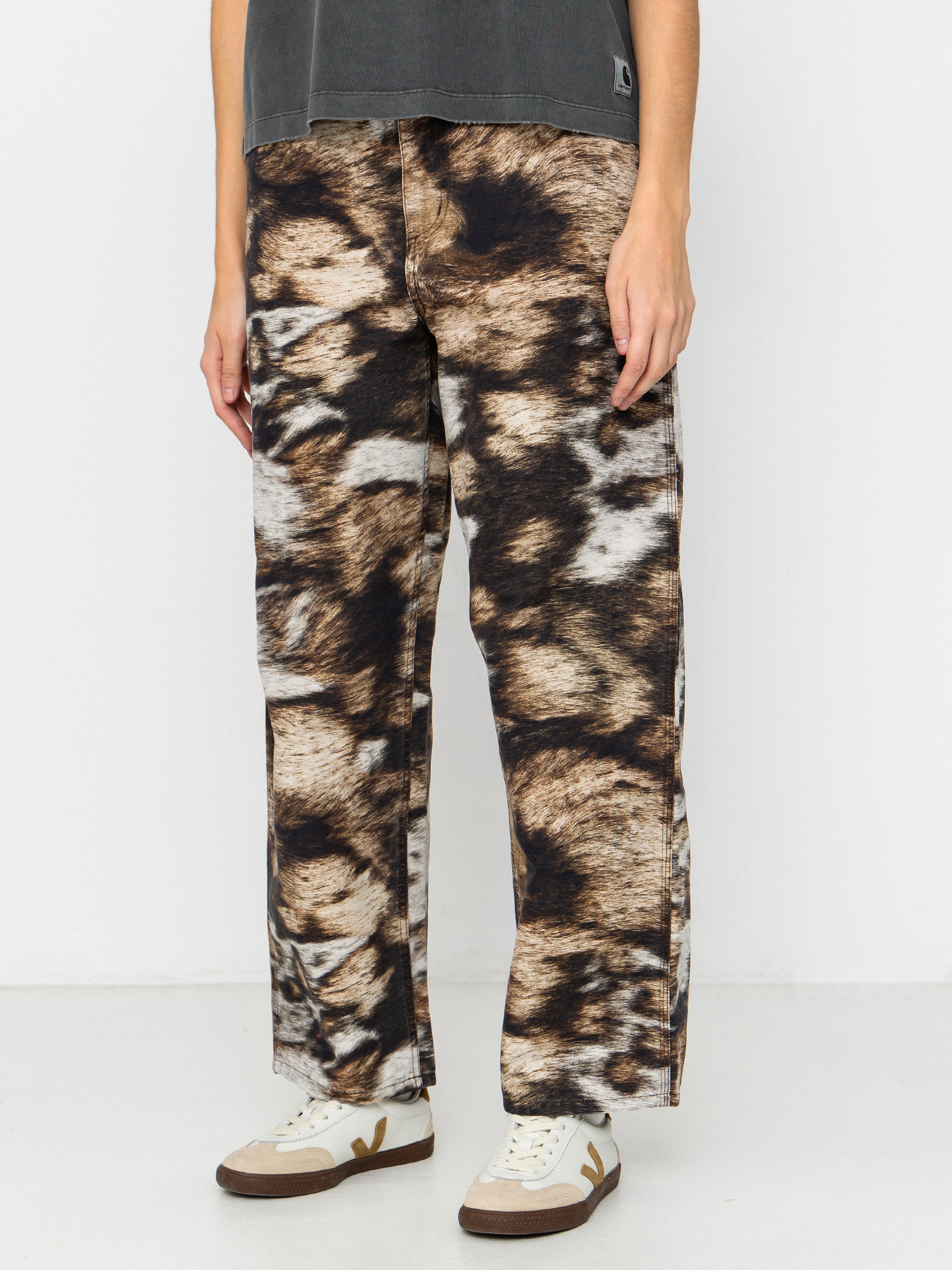 Carhartt WIP Pants Brandon Single Knee Wmn (wild dog print/stone washed)