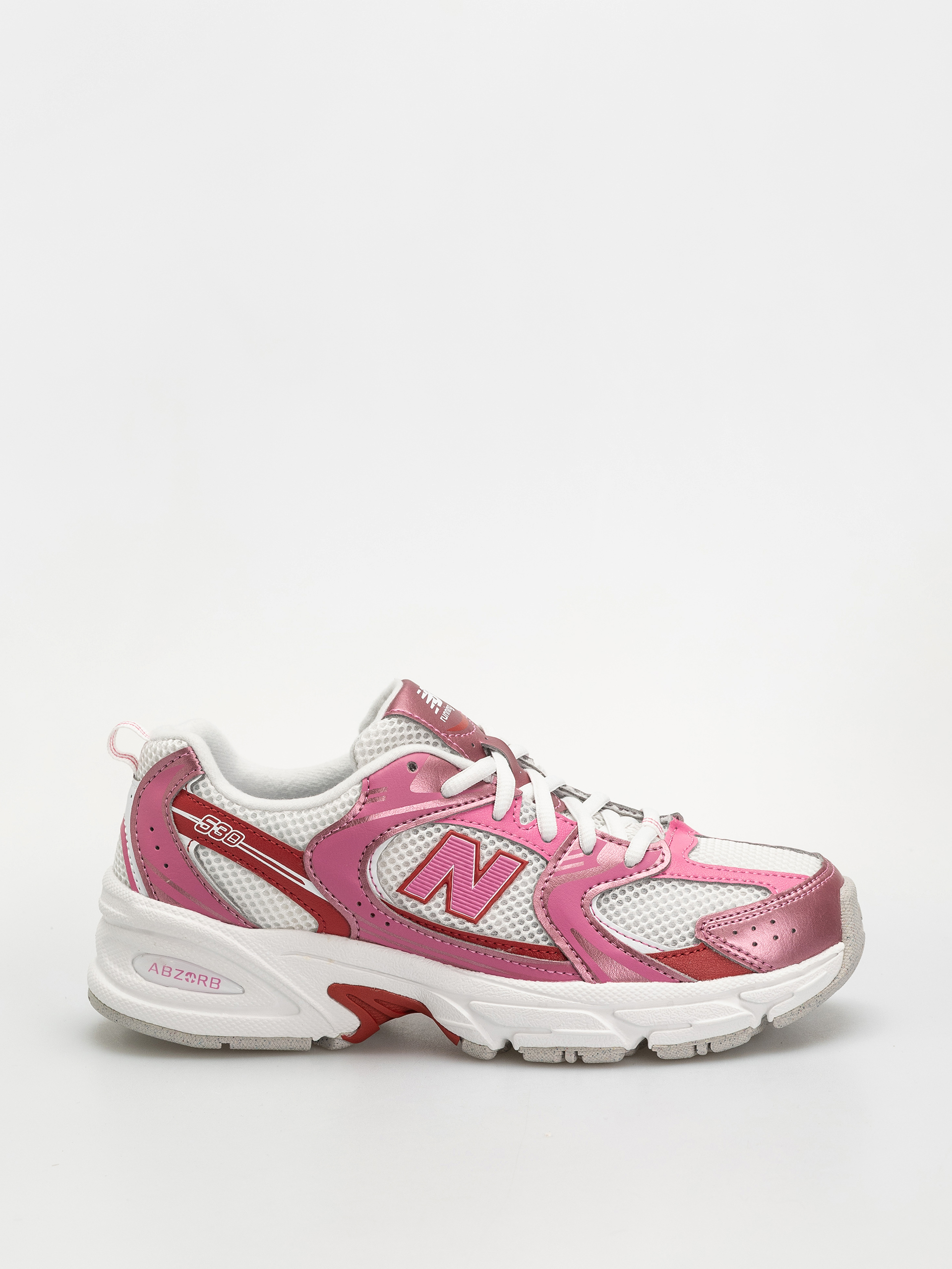 New Balance 530 JR Shoes (pink satin/shadow red)
