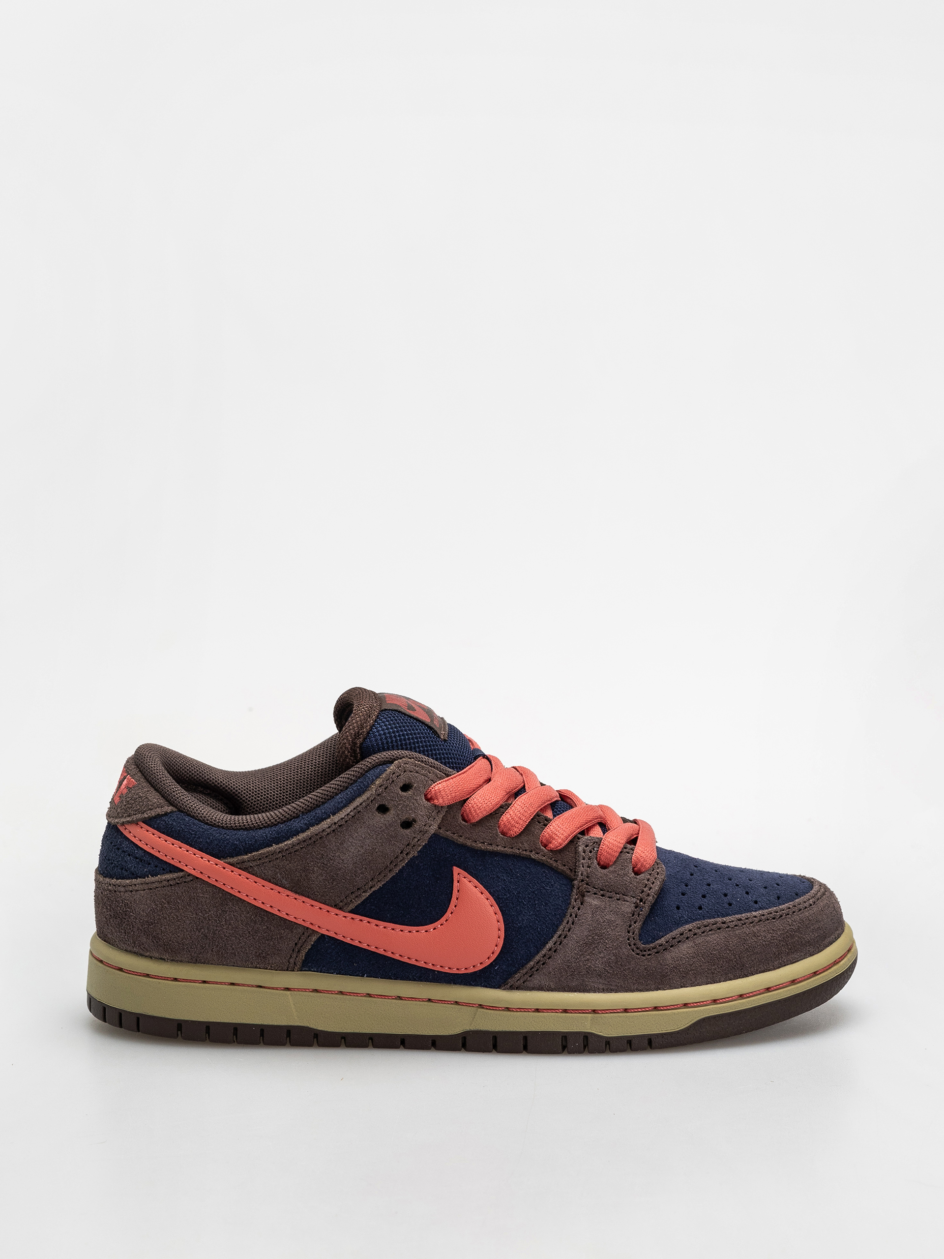 Nike SB Dunk Low Pro Shoes - brown, red, navy blue (baroque brown 