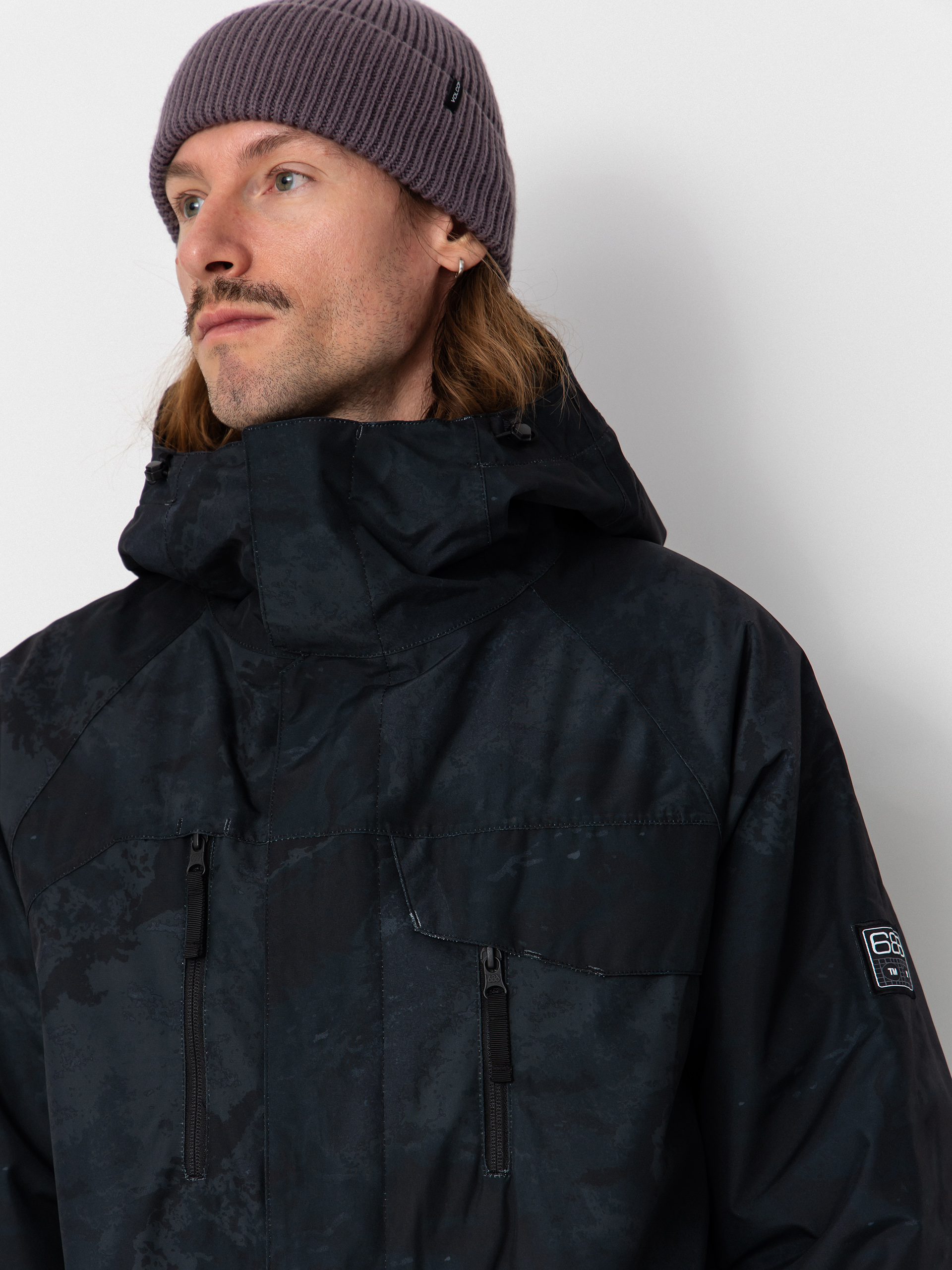 Mens 686 Snowboard jacket Geo Insulated (black hemisphere)
