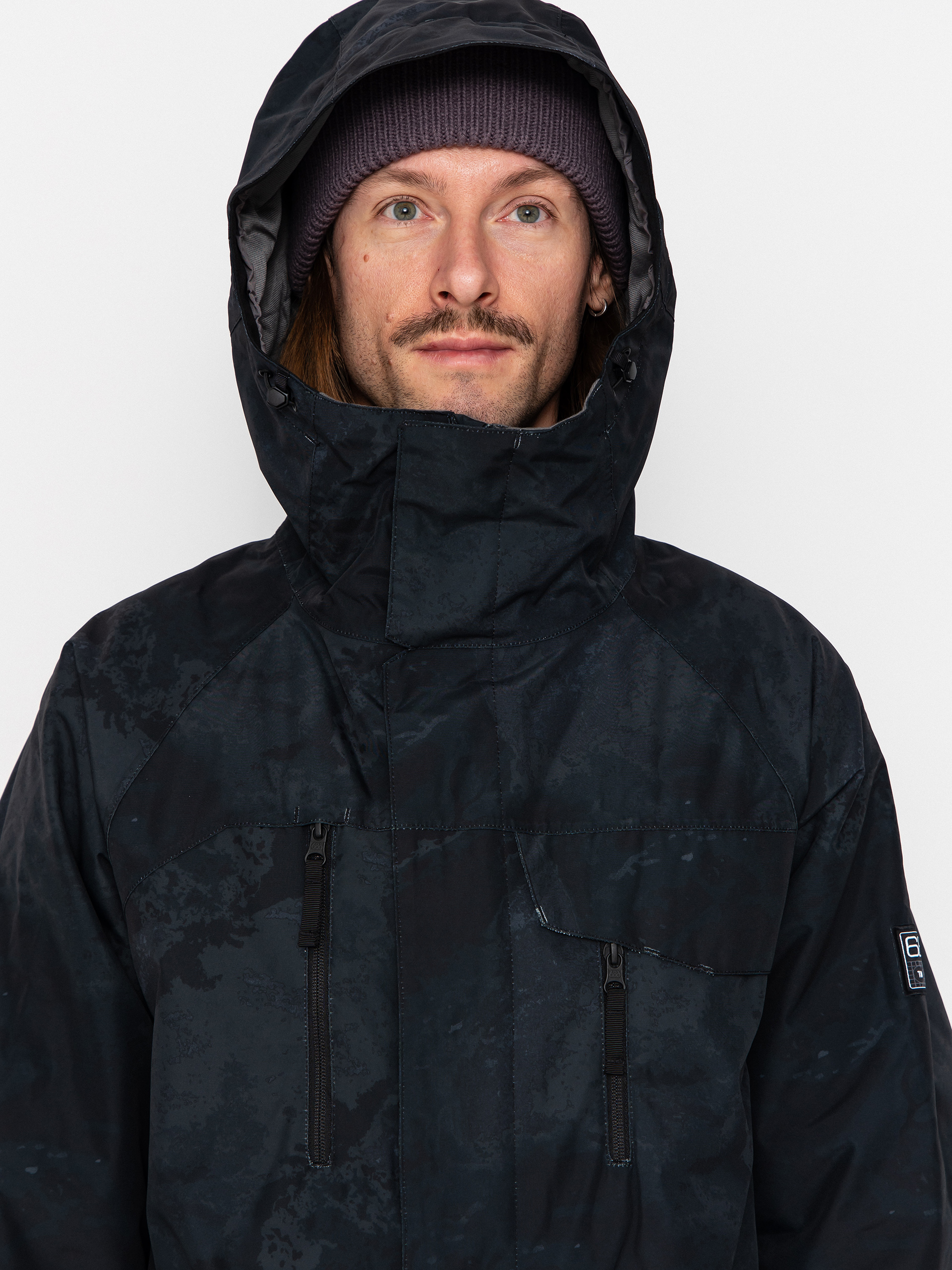 Mens 686 Snowboard jacket Geo Insulated (black hemisphere)