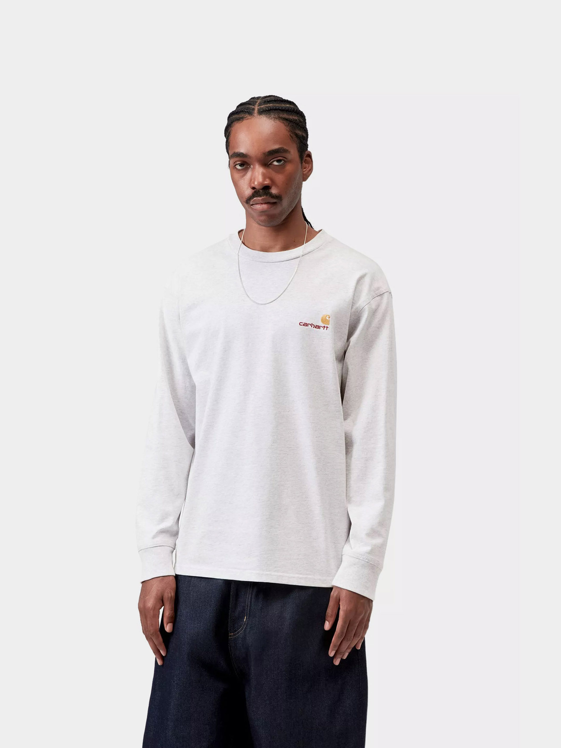 Carhartt WIP Longsleeve American Script (ash heather)