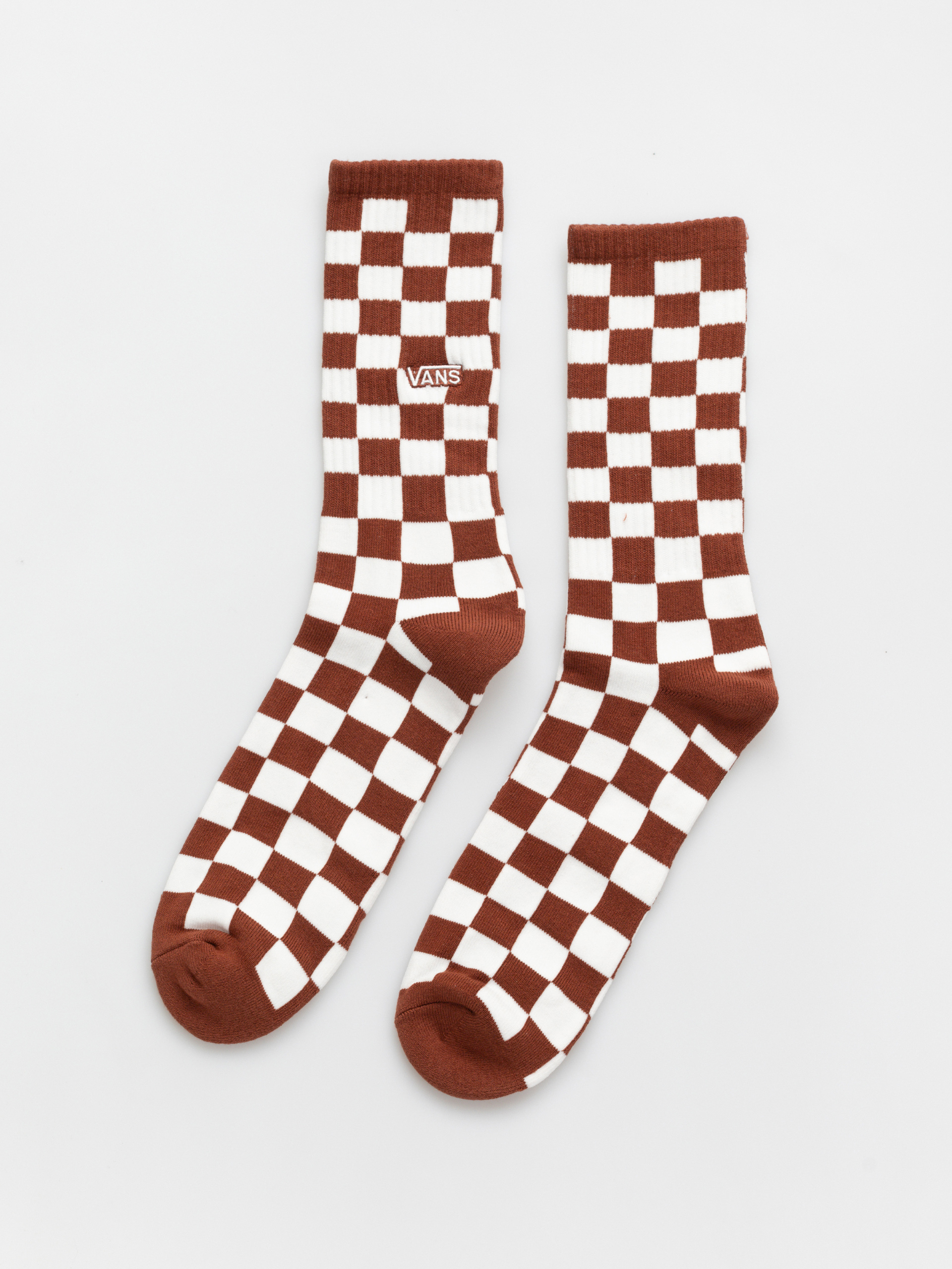 Vans Checkerboard Crew Socks (rust bronze)