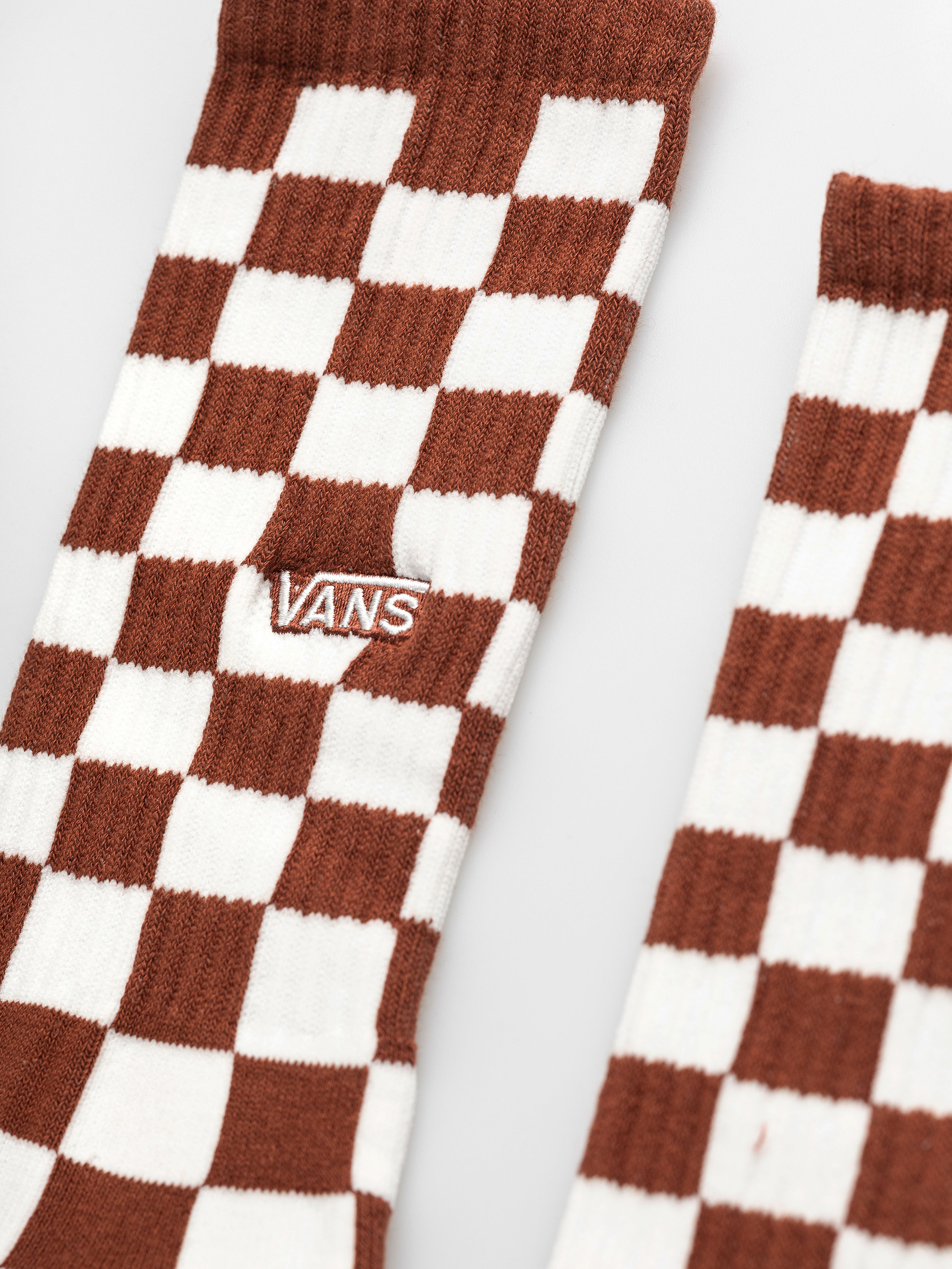 Vans Checkerboard Crew Socks (rust bronze)