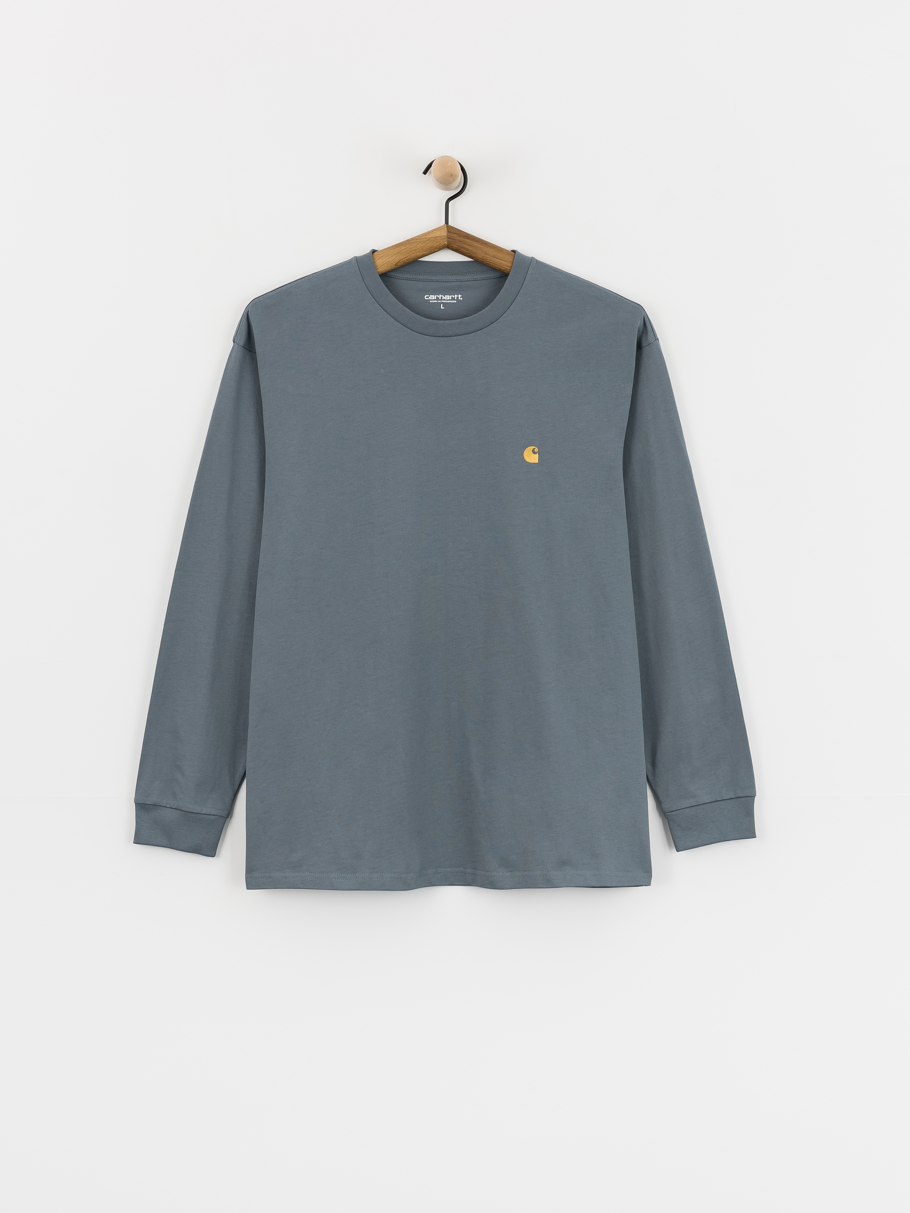 Carhartt WIP Longsleeve Chase (cozy blue/gold)
