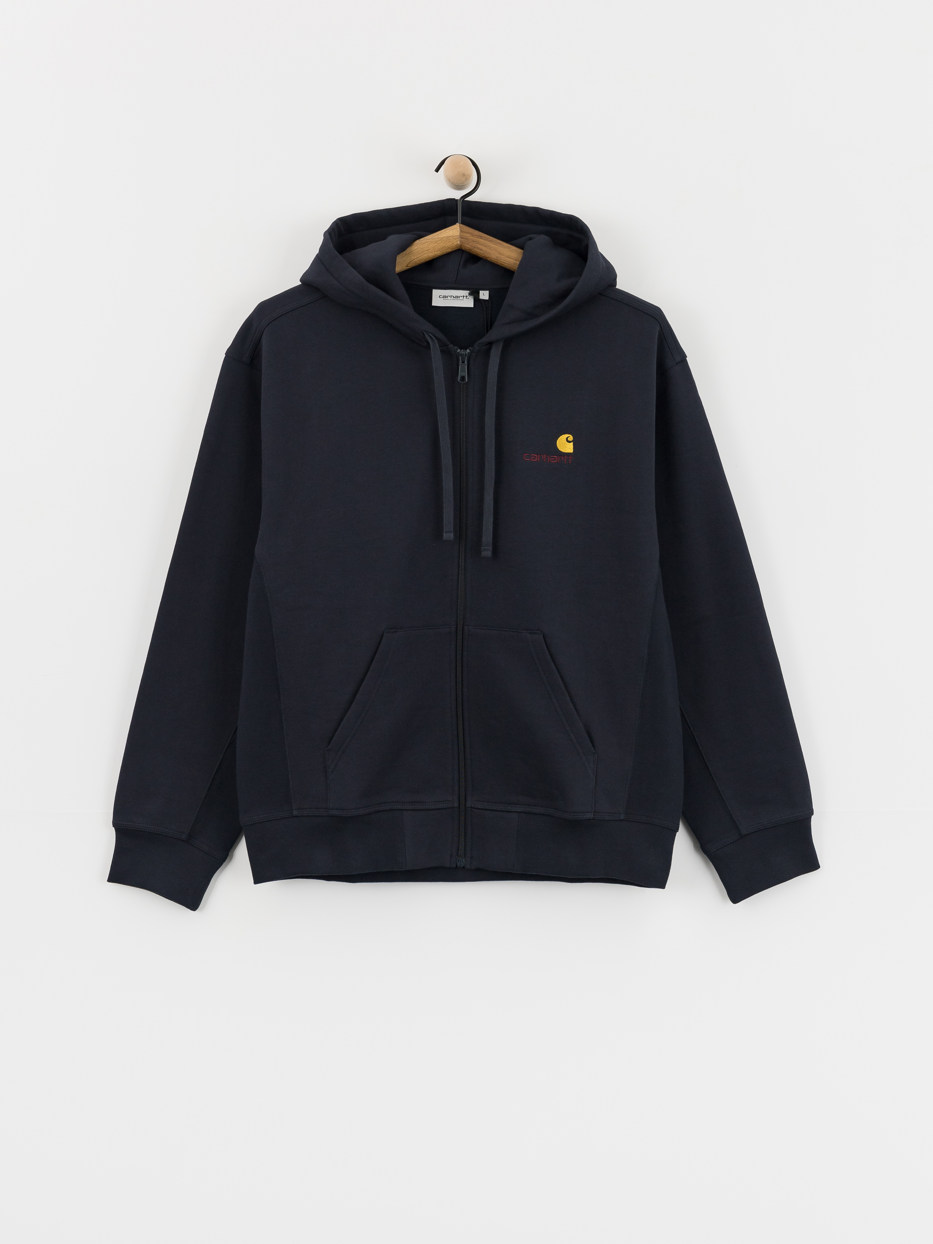 トップス carhartt wip hooded weffel jacket Carhartt WIP HOODED NELSON - Zip-up sweatshirt - graphite/dark
