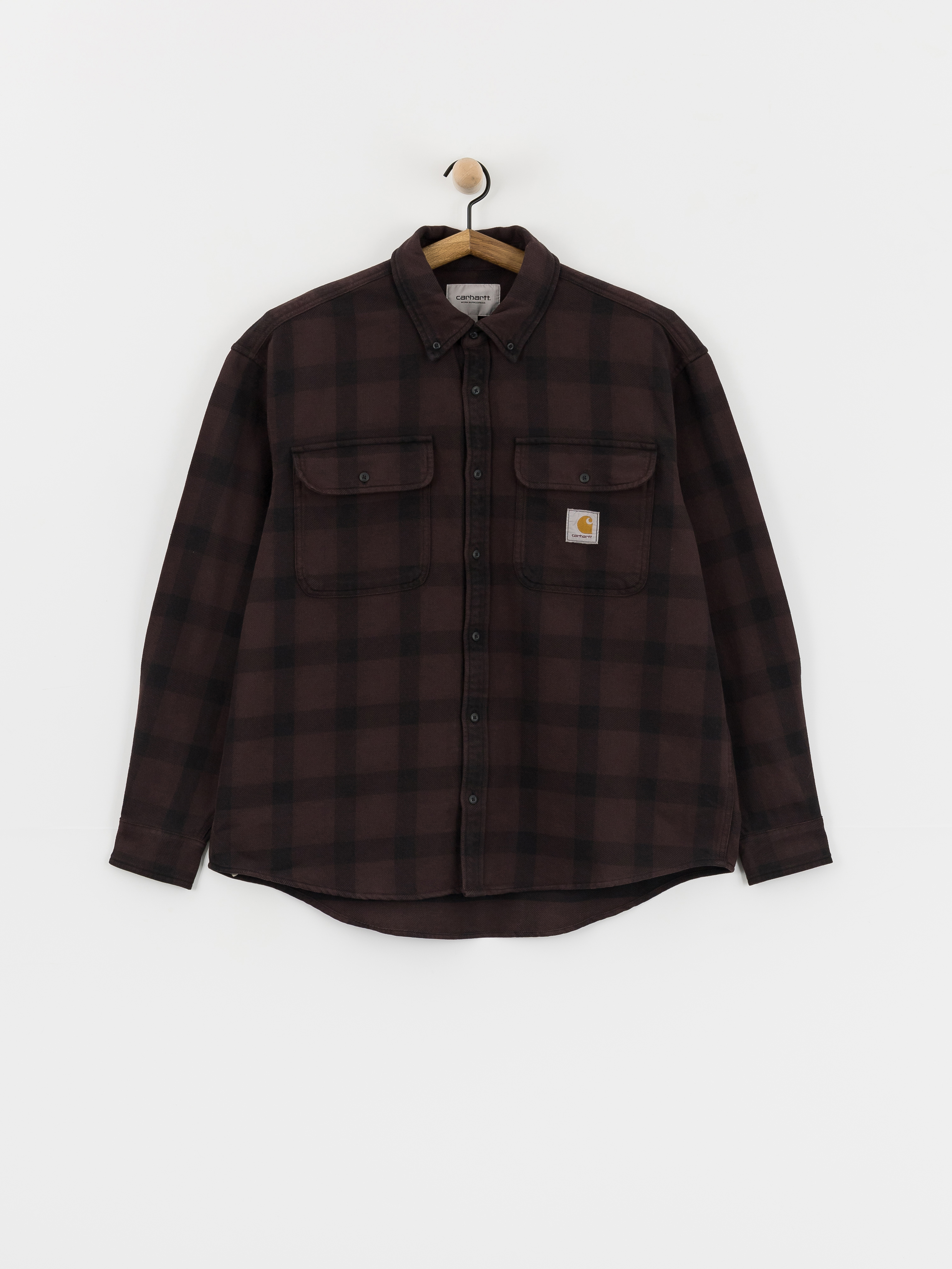 03M781◯ 80s Carhartt USA製 チェック BD ワークシャツ Carhartt WIP Dern Shirt - brown, green (dern check/hamilton brown)