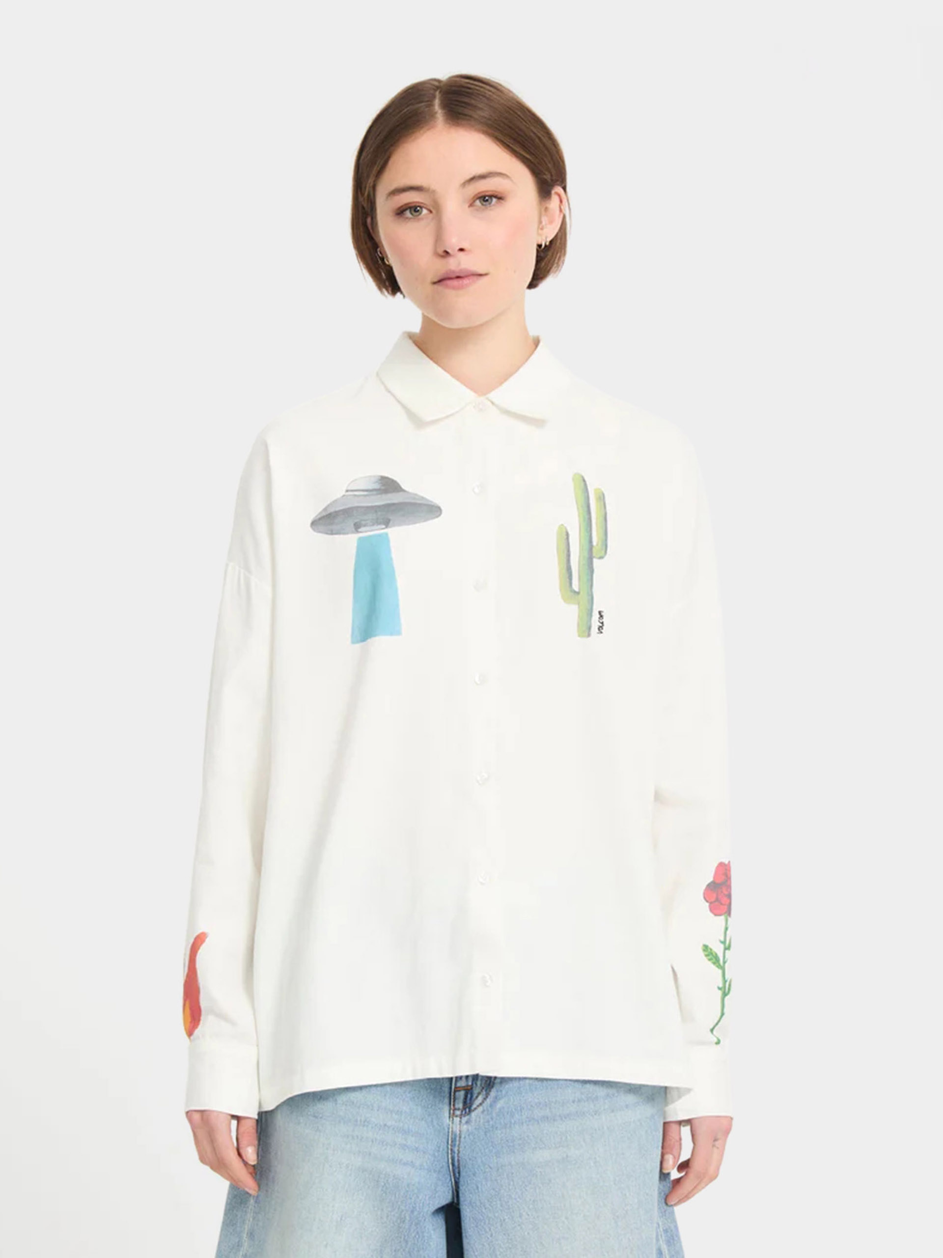 Volcom Shirt Fa Mickey Mason Wmn (off white)