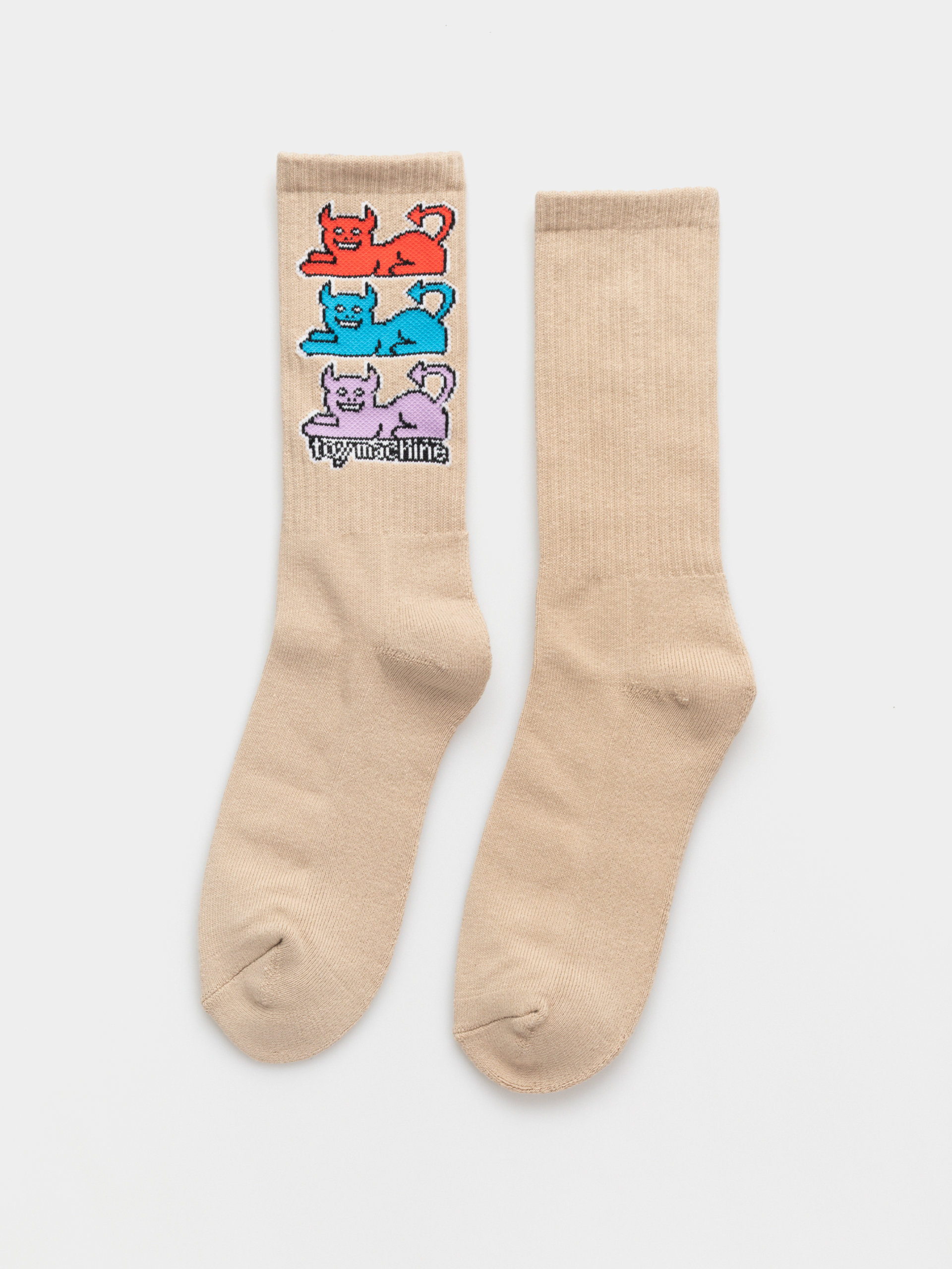 Toy Machine Triple Cat Socks (tan)